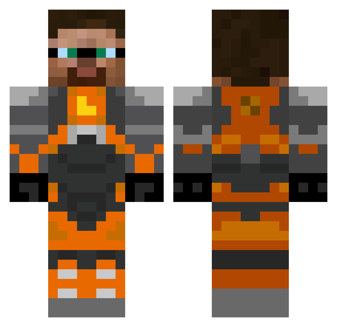RonWK5 Minecraft skin, front and back view