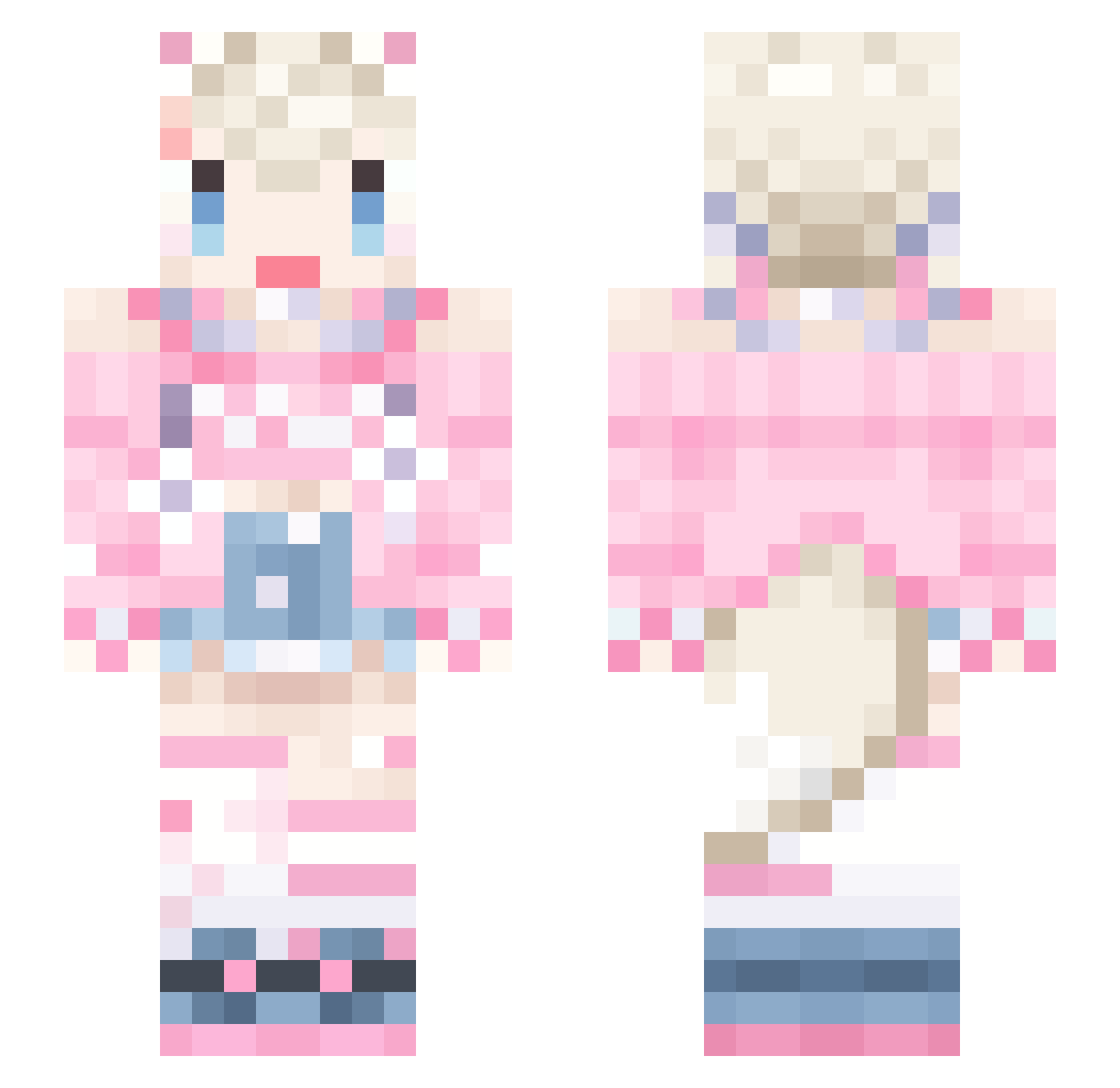 Liz50579 Minecraft skin, front and back view