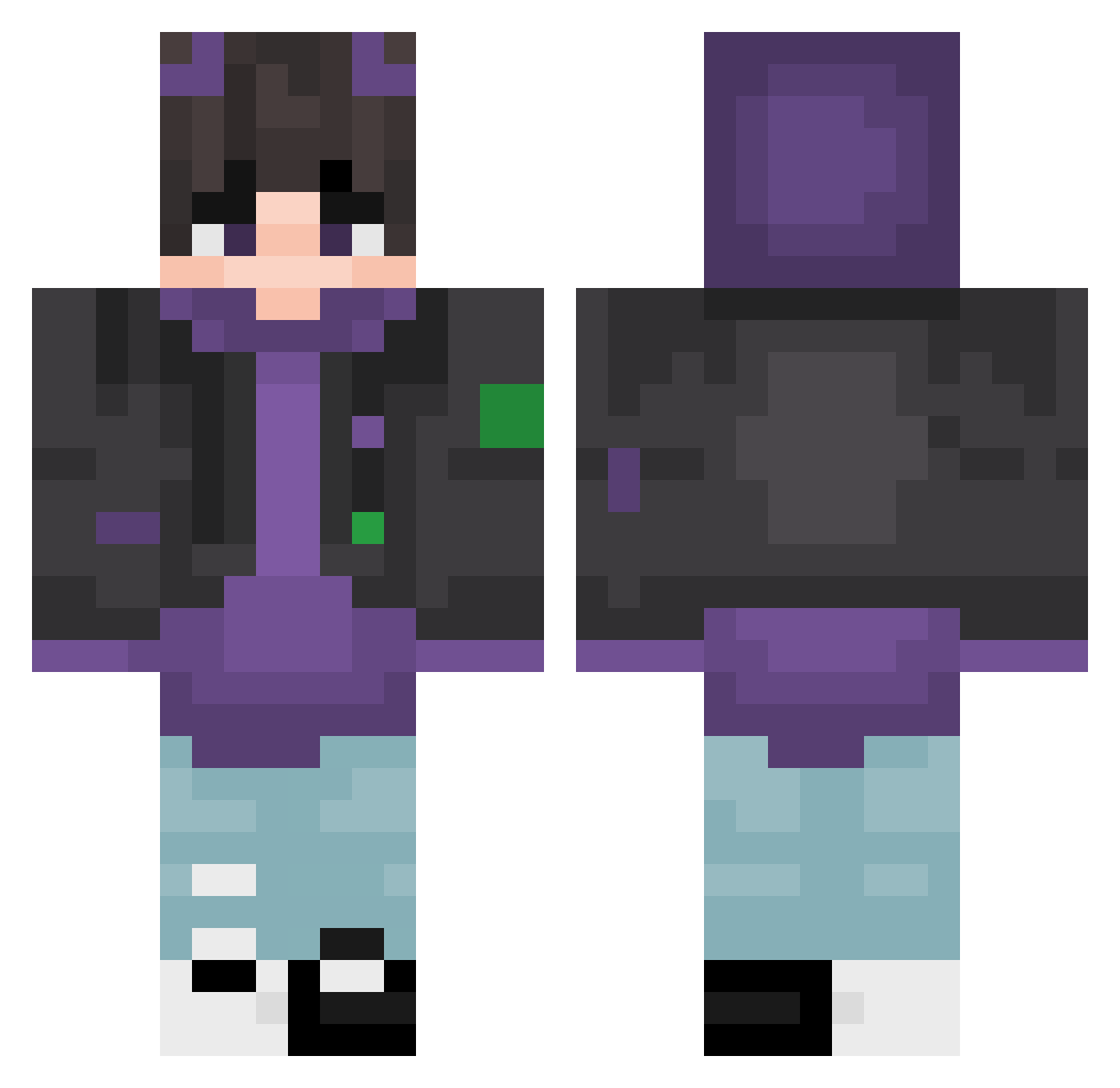 ThaKriss Minecraft skin, front and back view