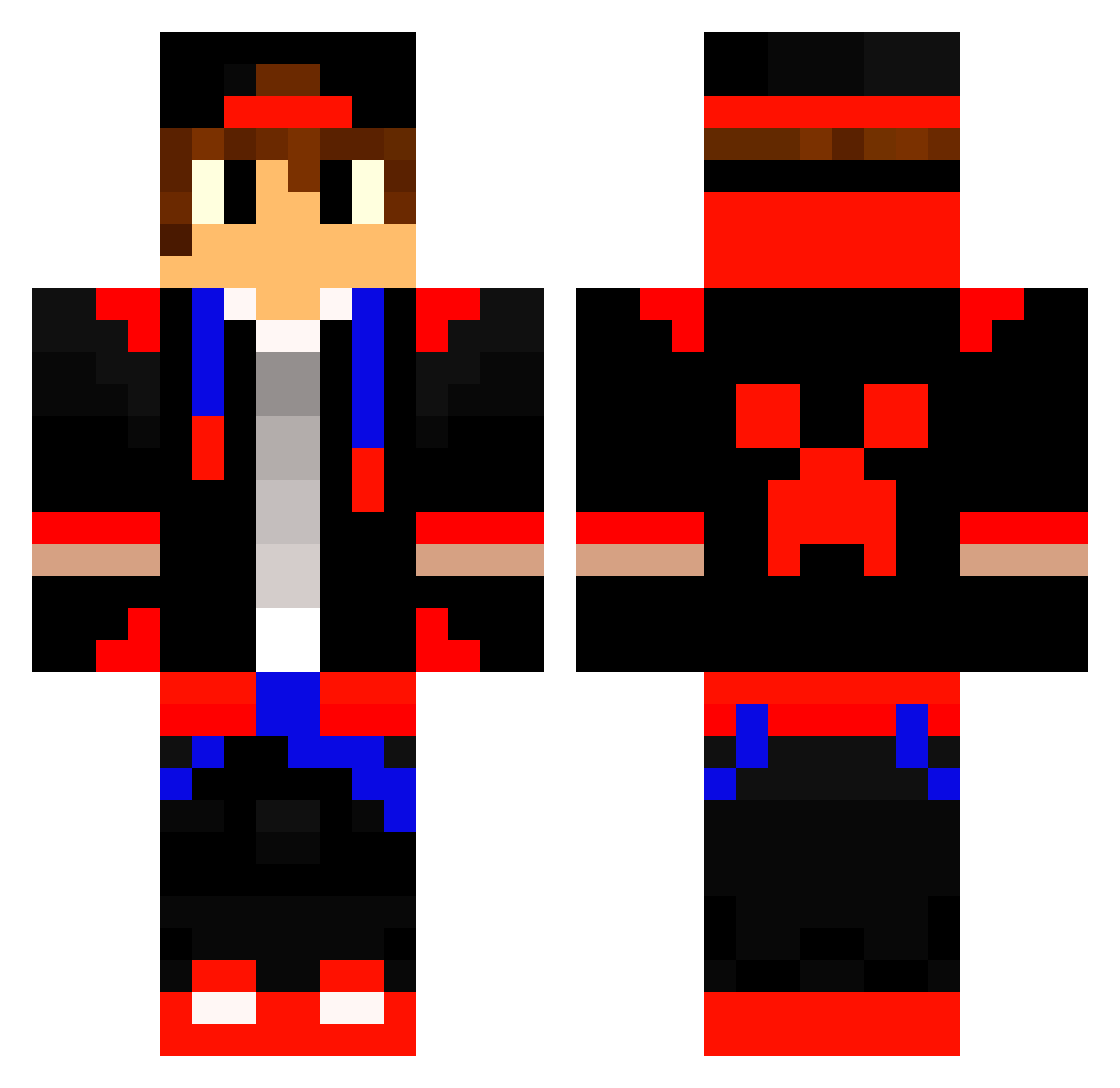 XxCassiusGamer Minecraft skin, front and back view