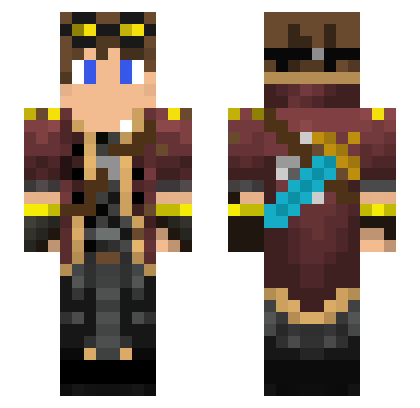 Santaskill1337 Minecraft skin, front and back view