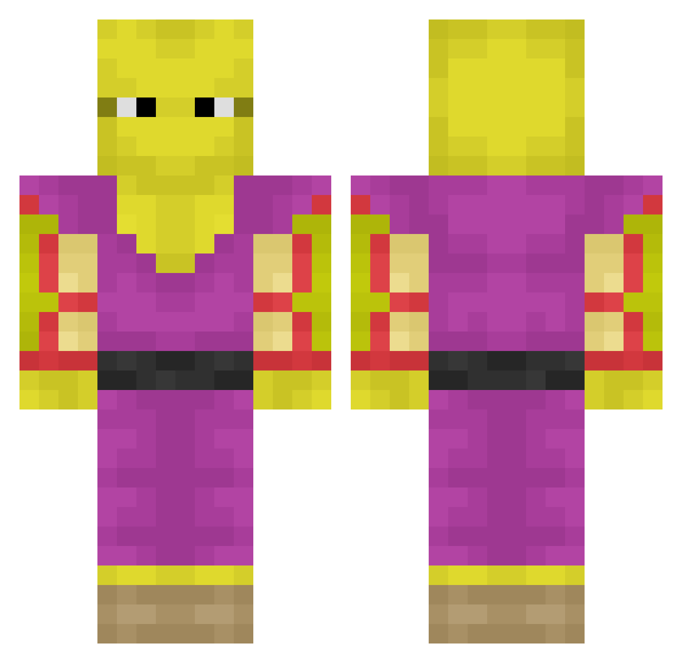 Haveral Minecraft skin, front and back view