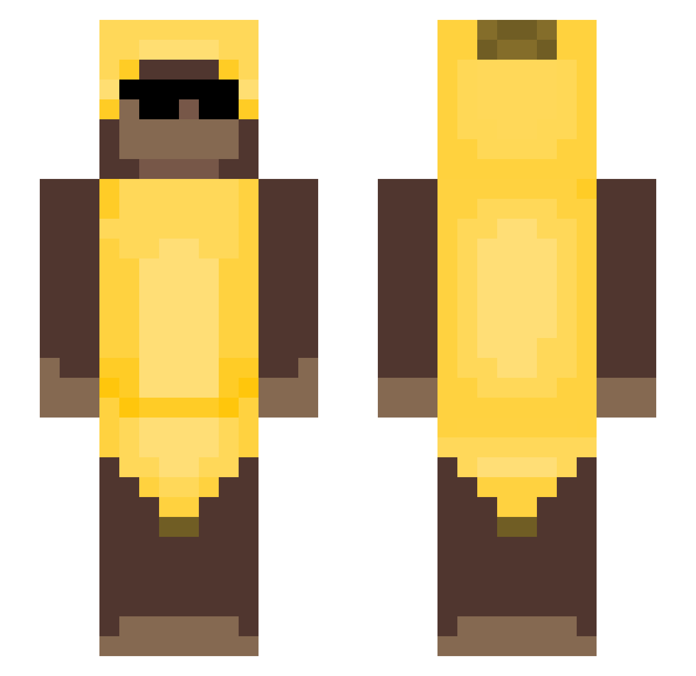 istxu Minecraft skin, front and back view