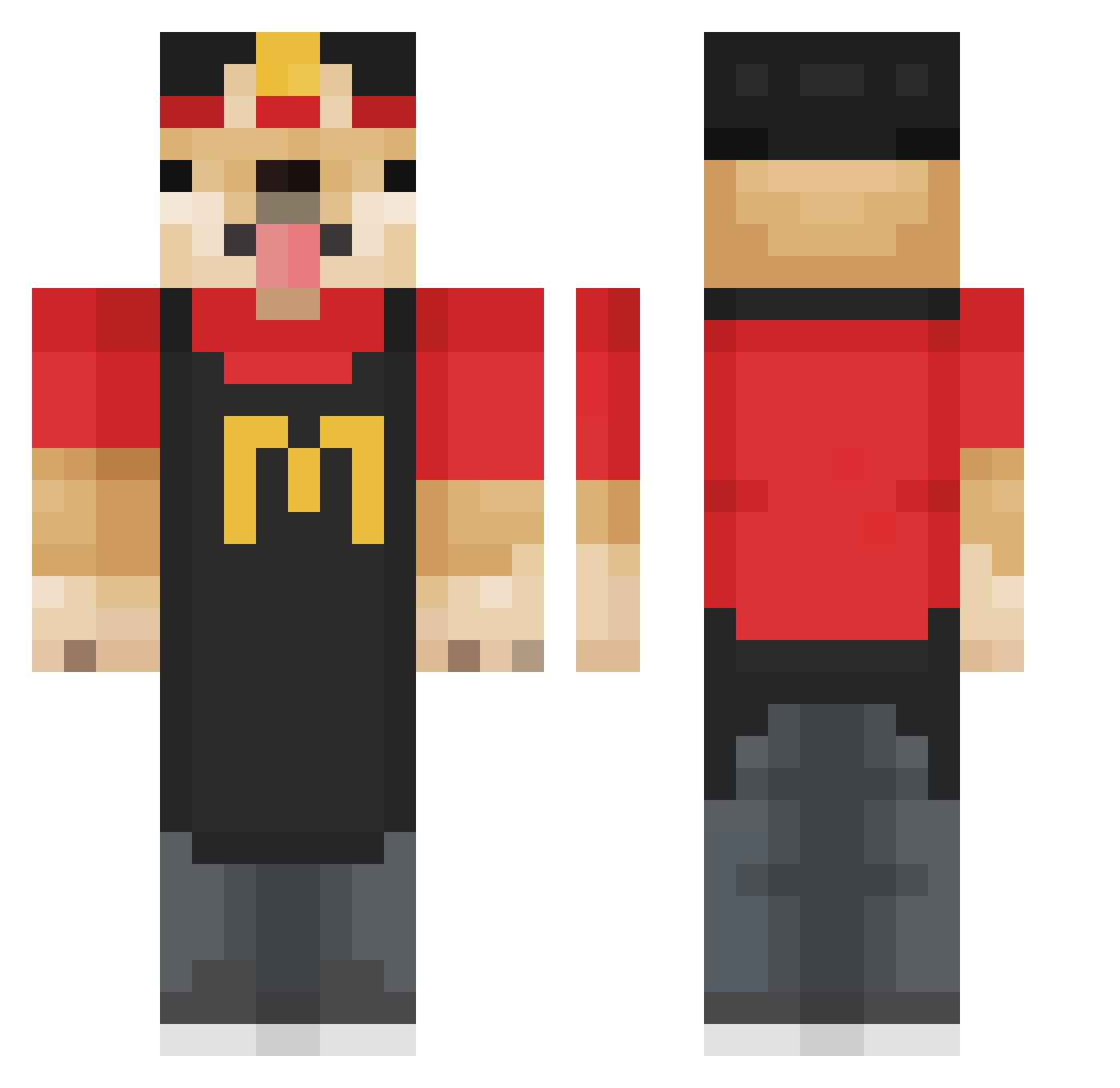 JavierRG_ Minecraft skin, front and back view