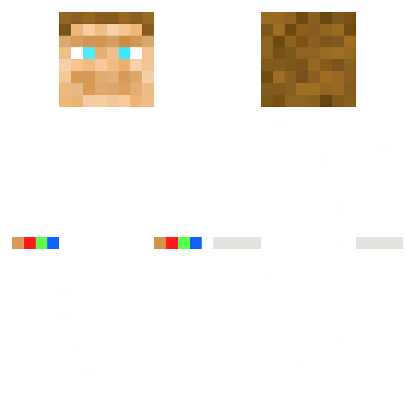 Dnue Minecraft skin, front and back view