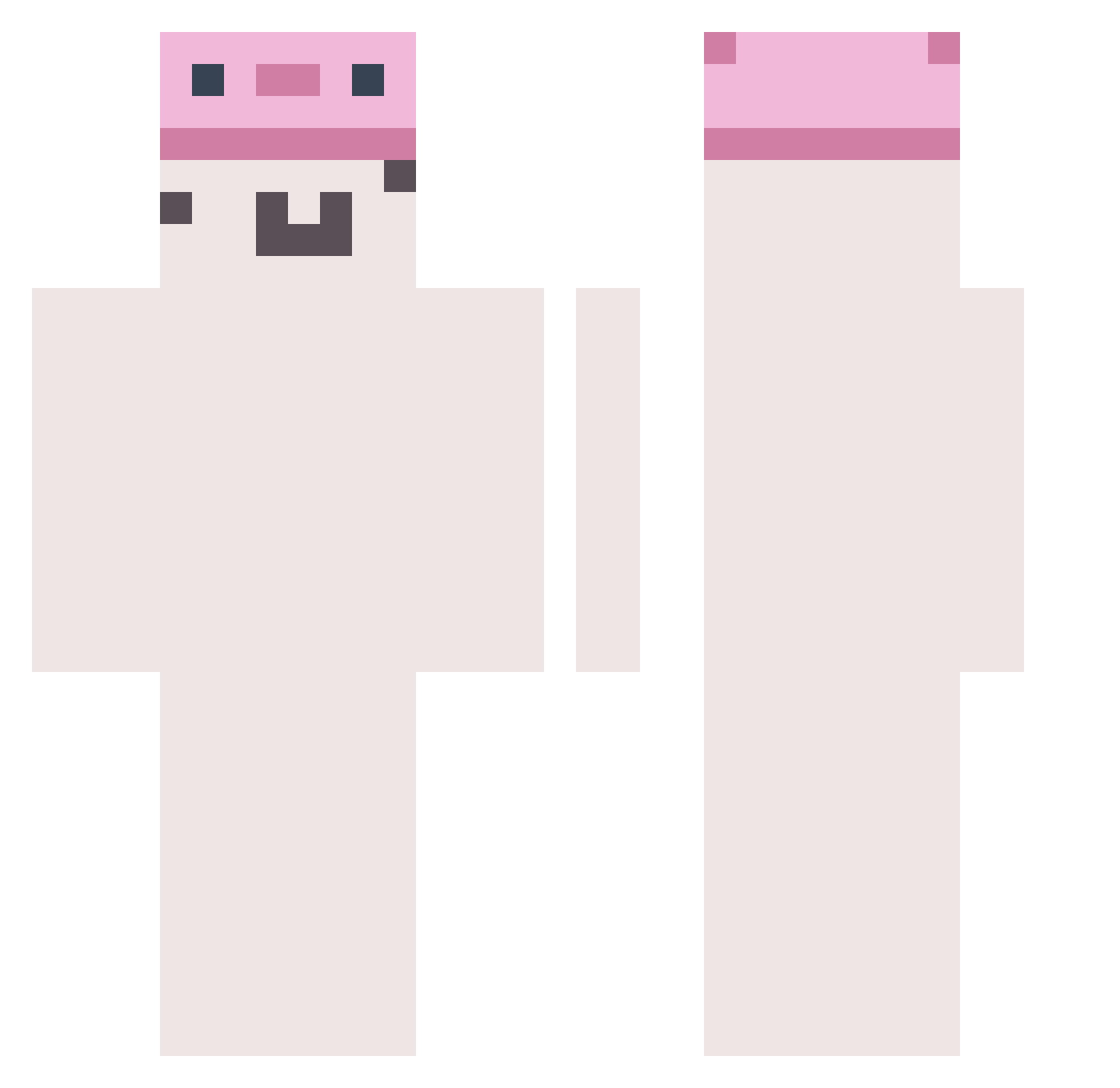CalebMeows Minecraft skin, front and back view