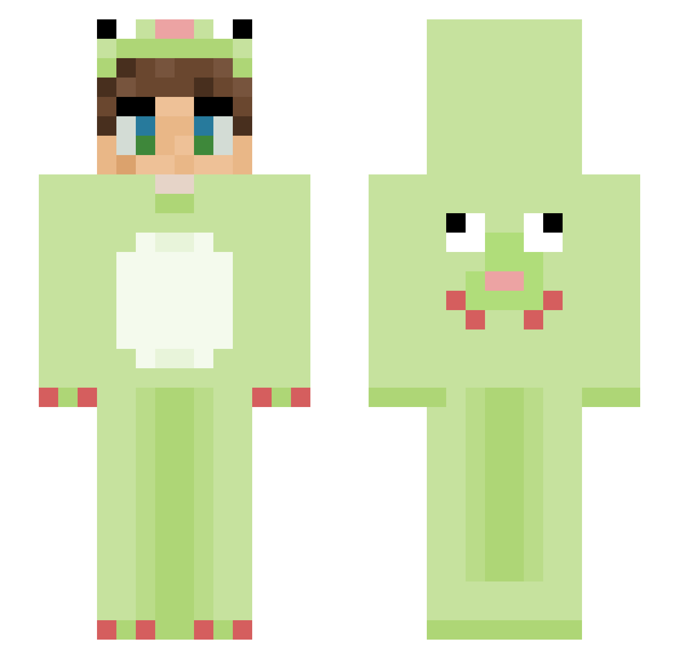 Abuts Minecraft skin, front and back view