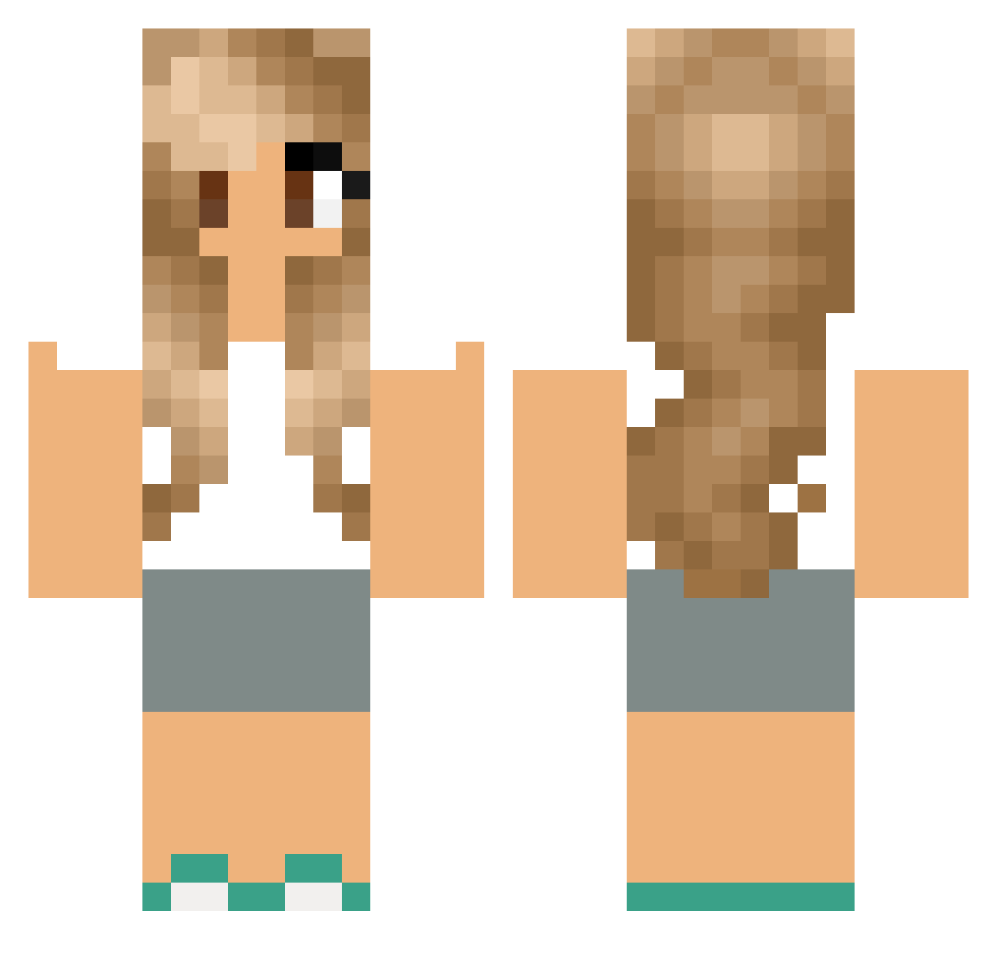 alvina Minecraft skin, front and back view