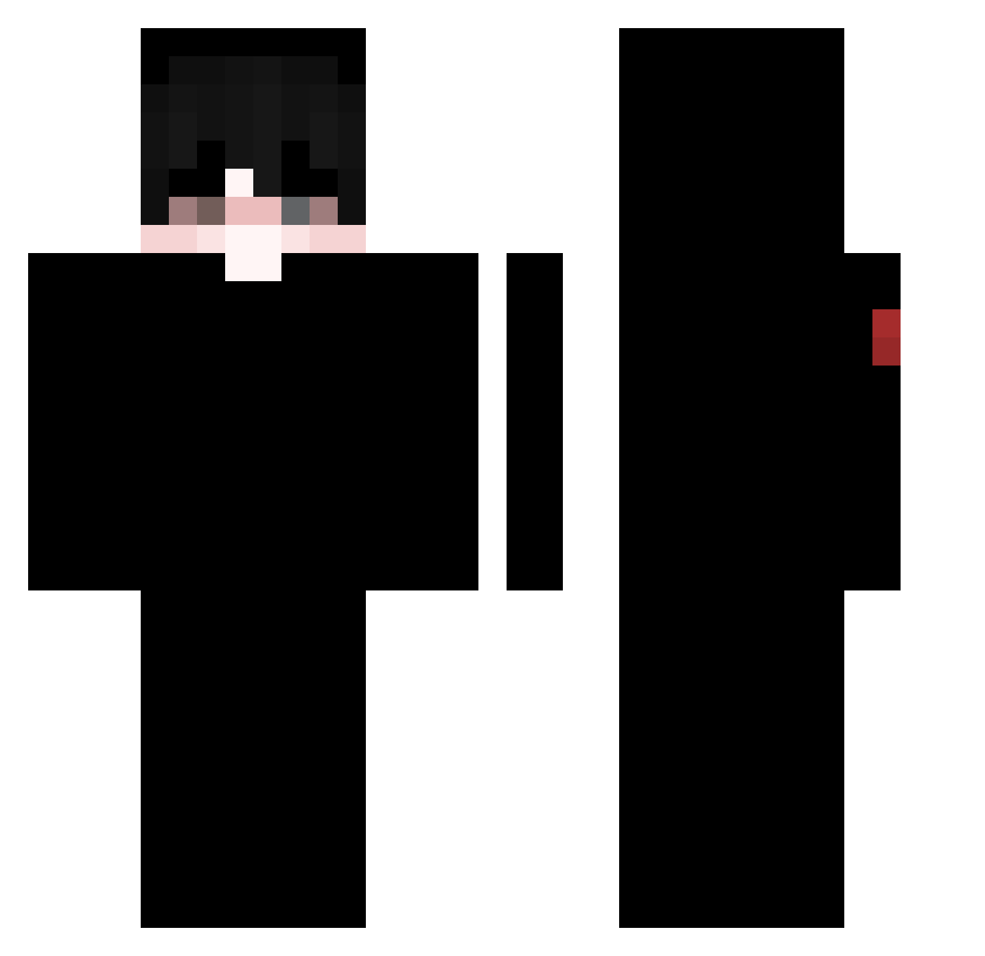 mztu Minecraft skin, front and back view