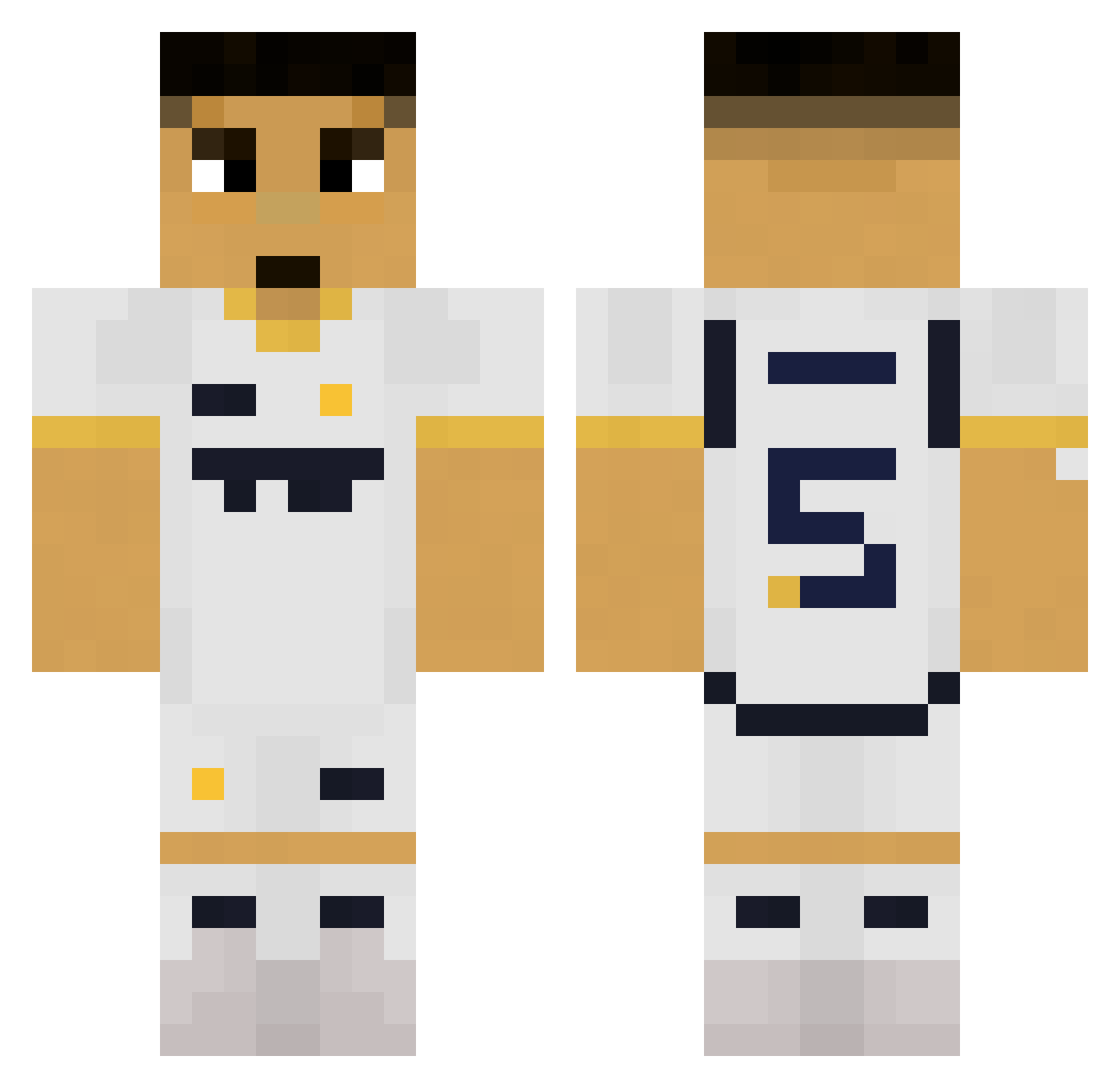 BearPhysco Minecraft skin, front and back view
