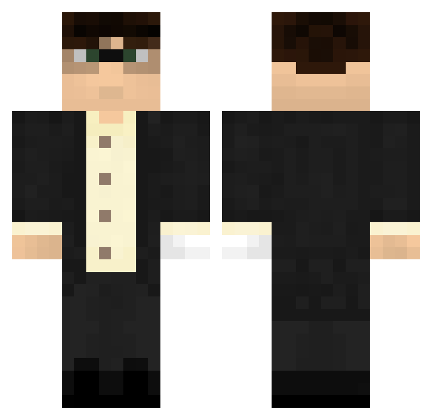 pugsducks Minecraft skin, front and back view
