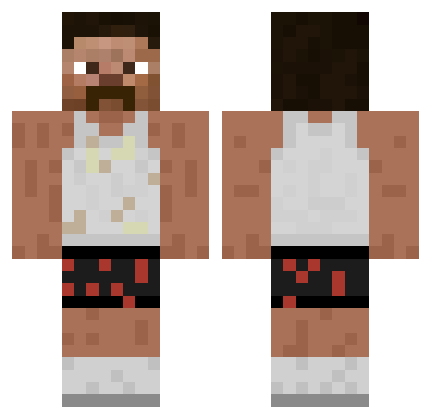 MinerMilton Minecraft skin, front and back view