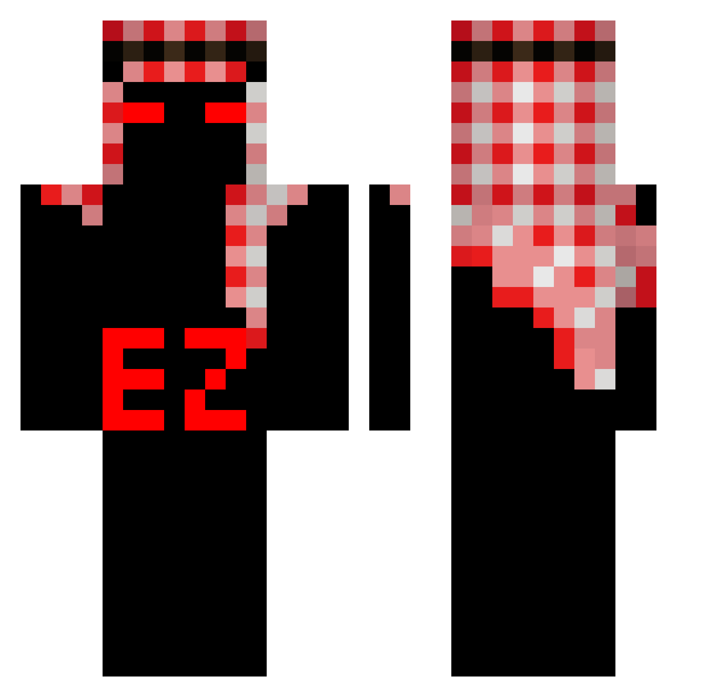 PULBiwas Minecraft skin, front and back view