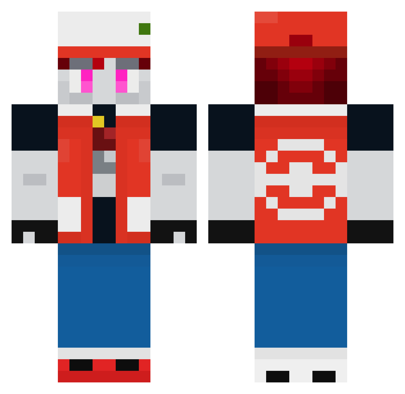 WICKED_MUFFIN Minecraft skin, front and back view
