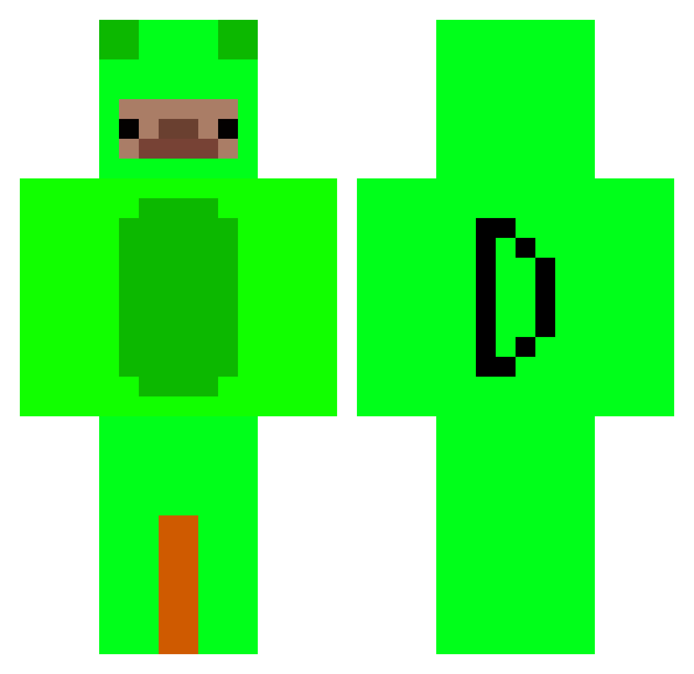 Stage332 Minecraft skin, front and back view
