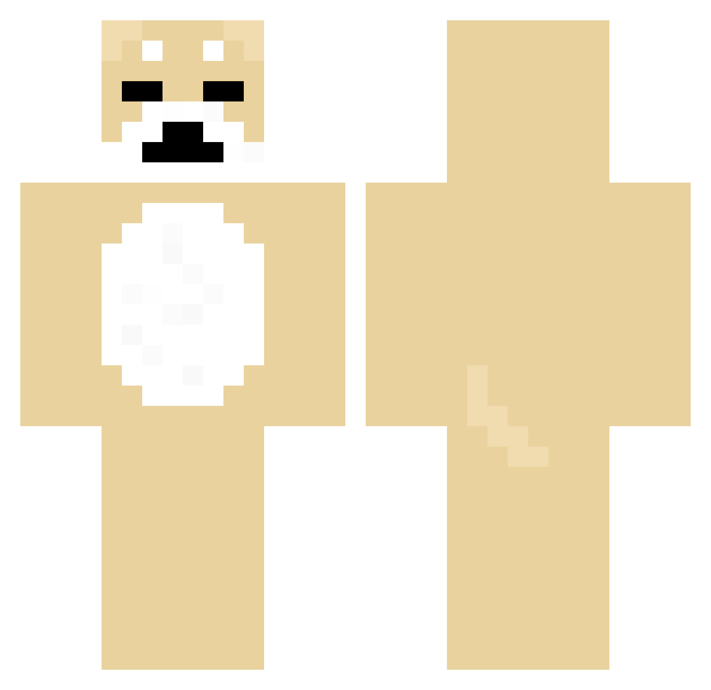 wasabizinho Minecraft skin, front and back view