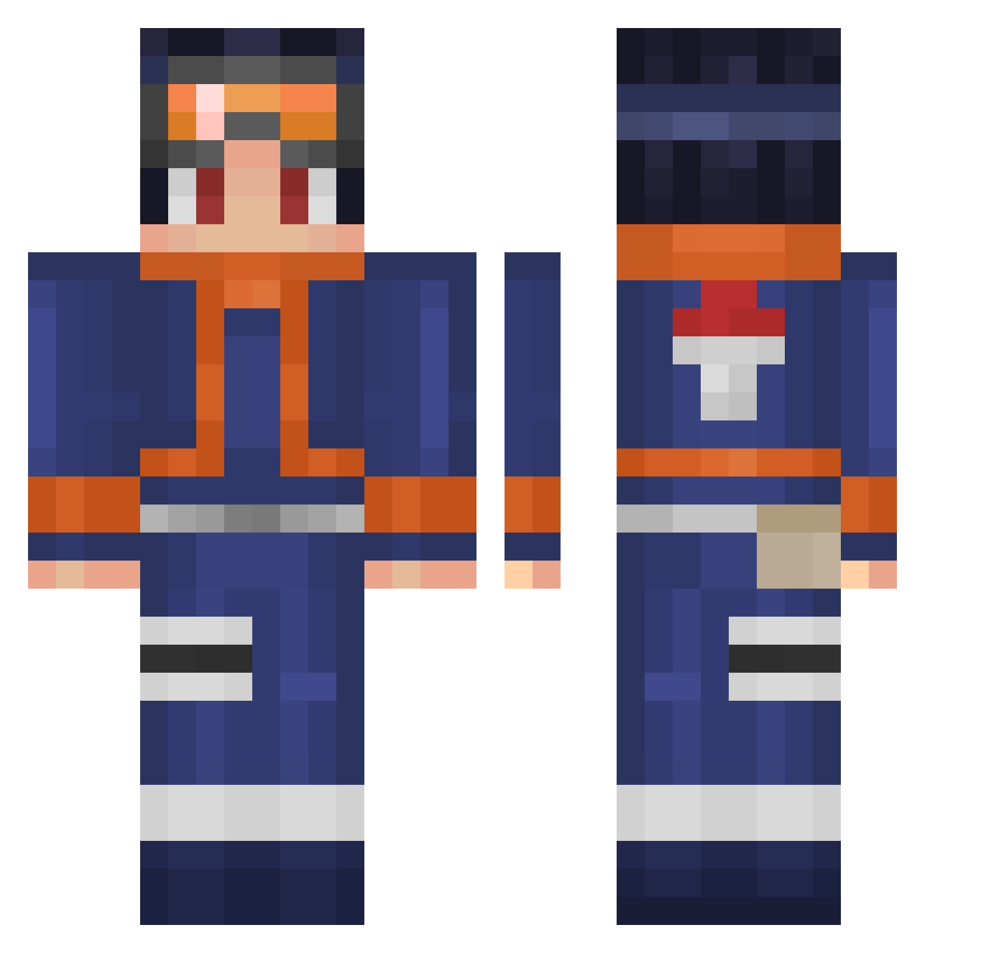 Baranoskii Minecraft skin, front and back view