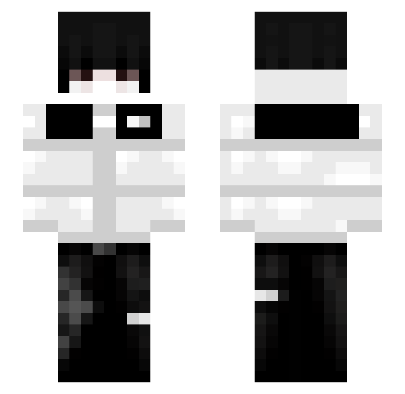 sidbw Minecraft skin, front and back view