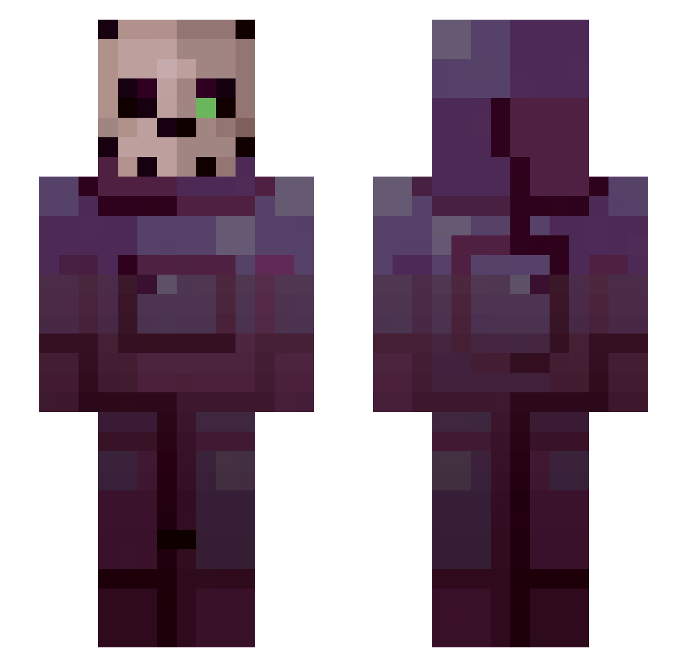 Lucidifies Minecraft skin, front and back view