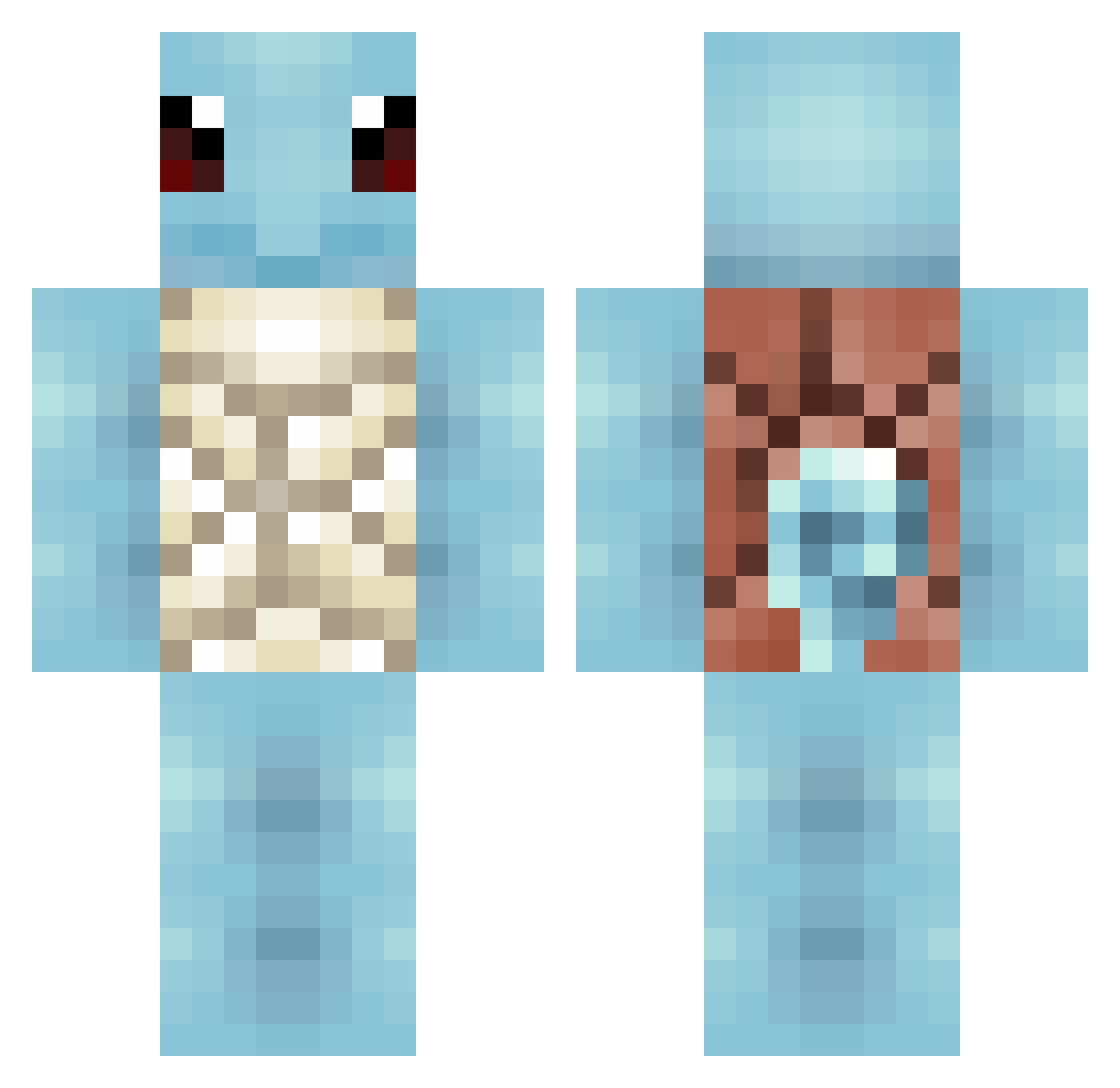 peachcharlie Minecraft skin, front and back view