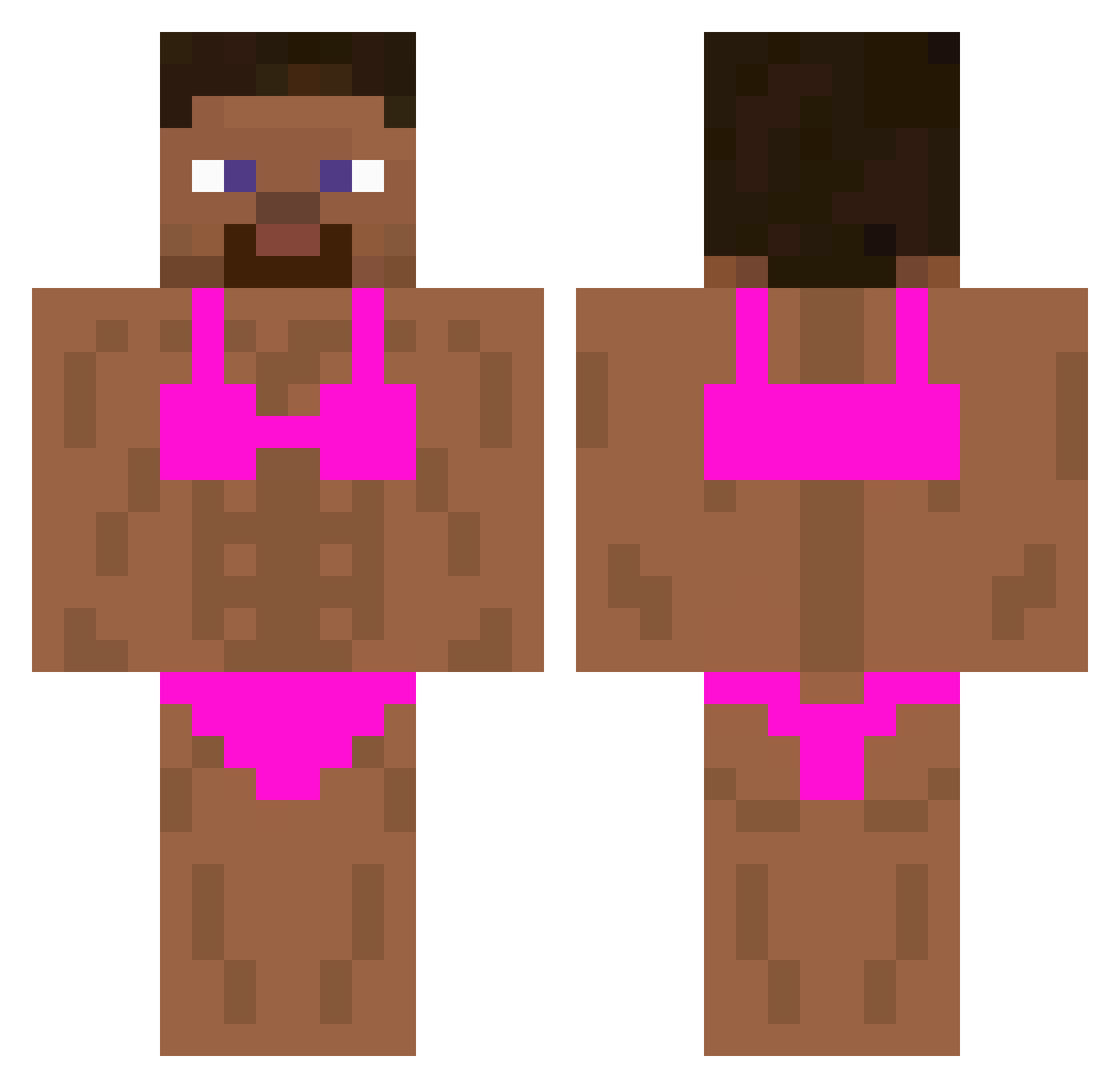 Zylloth Minecraft skin, front and back view