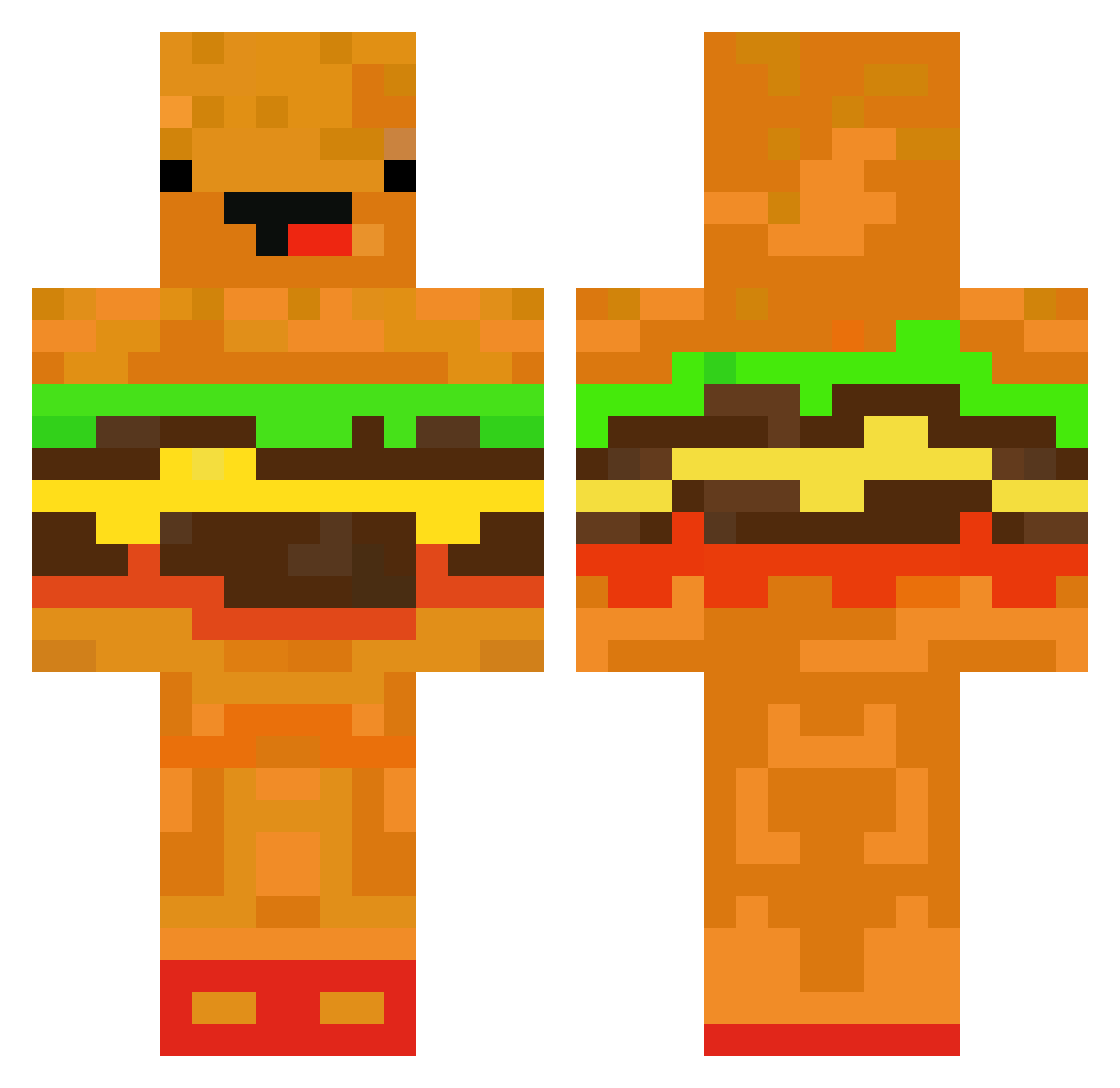 the_big_mac_eate Minecraft skin, front and back view