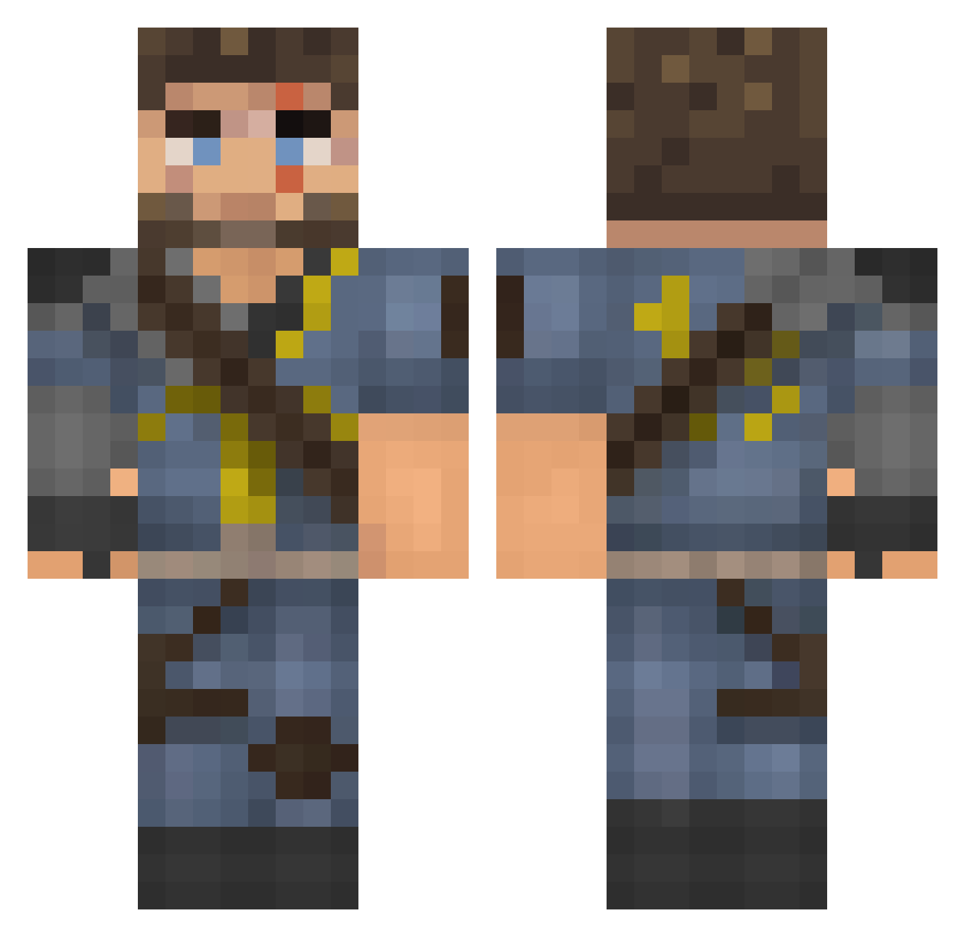 BartArentze Minecraft skin, front and back view