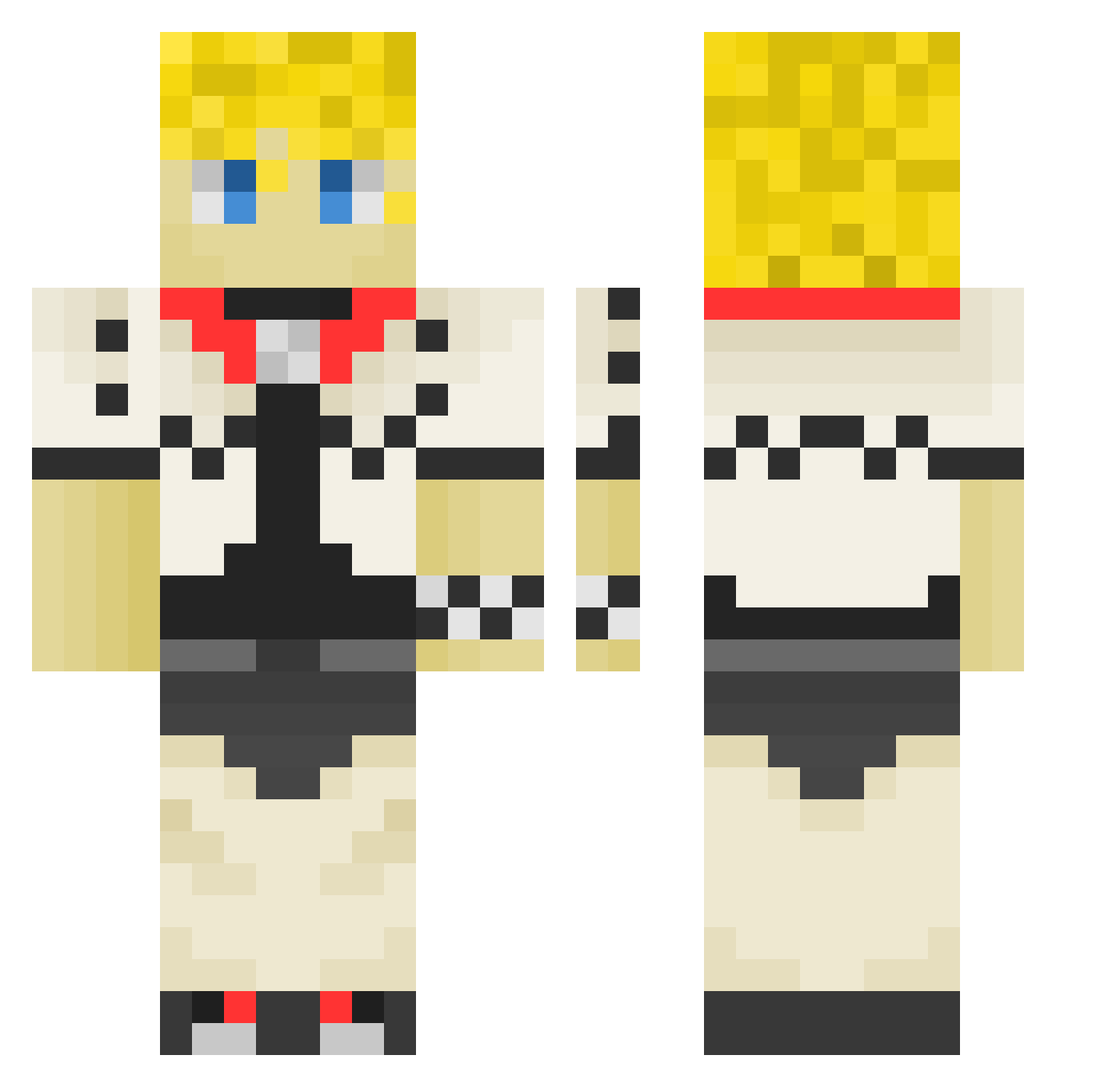 Dakarian Minecraft skin, front and back view