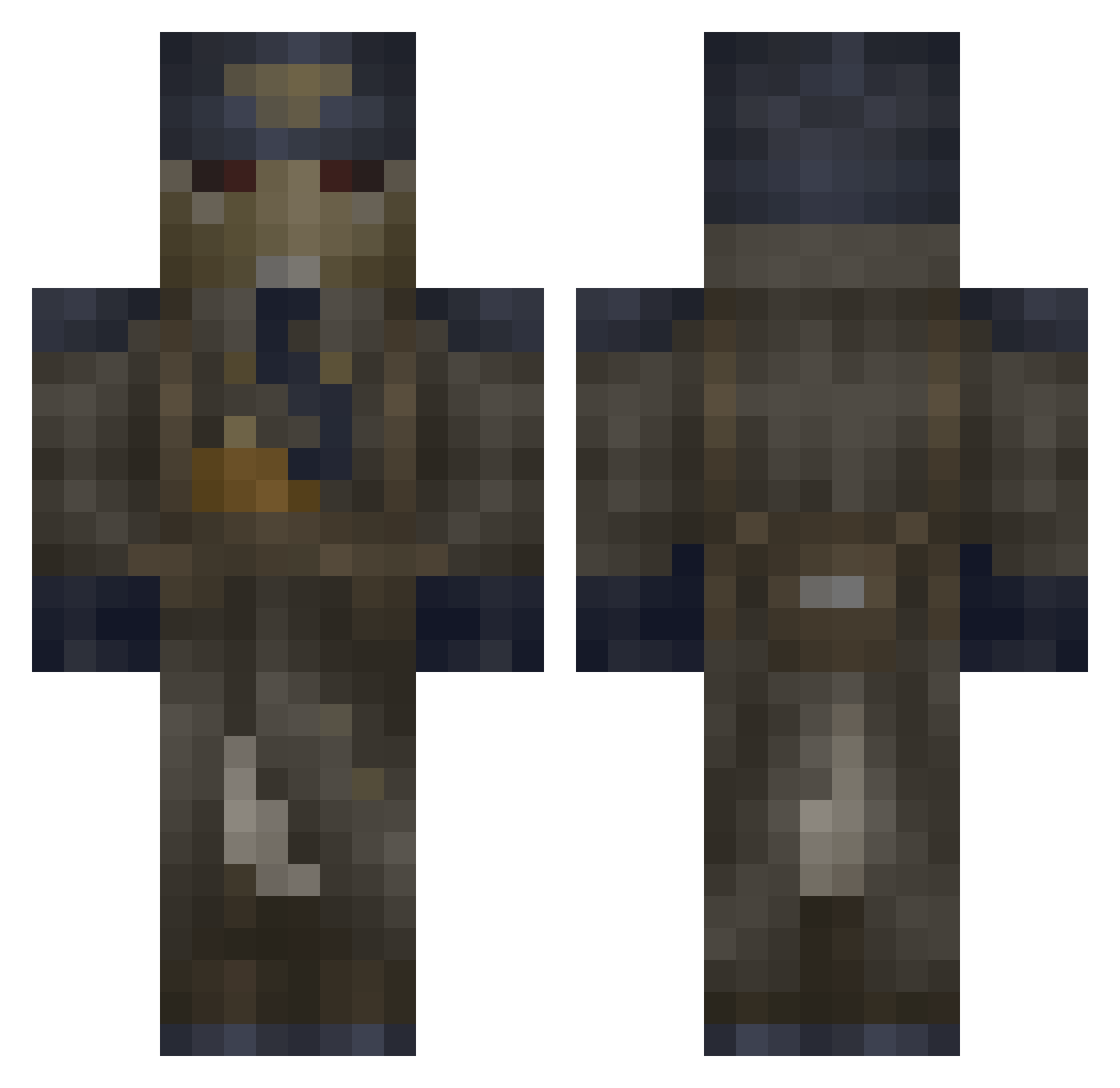 8bitbird2 Minecraft skin, front and back view