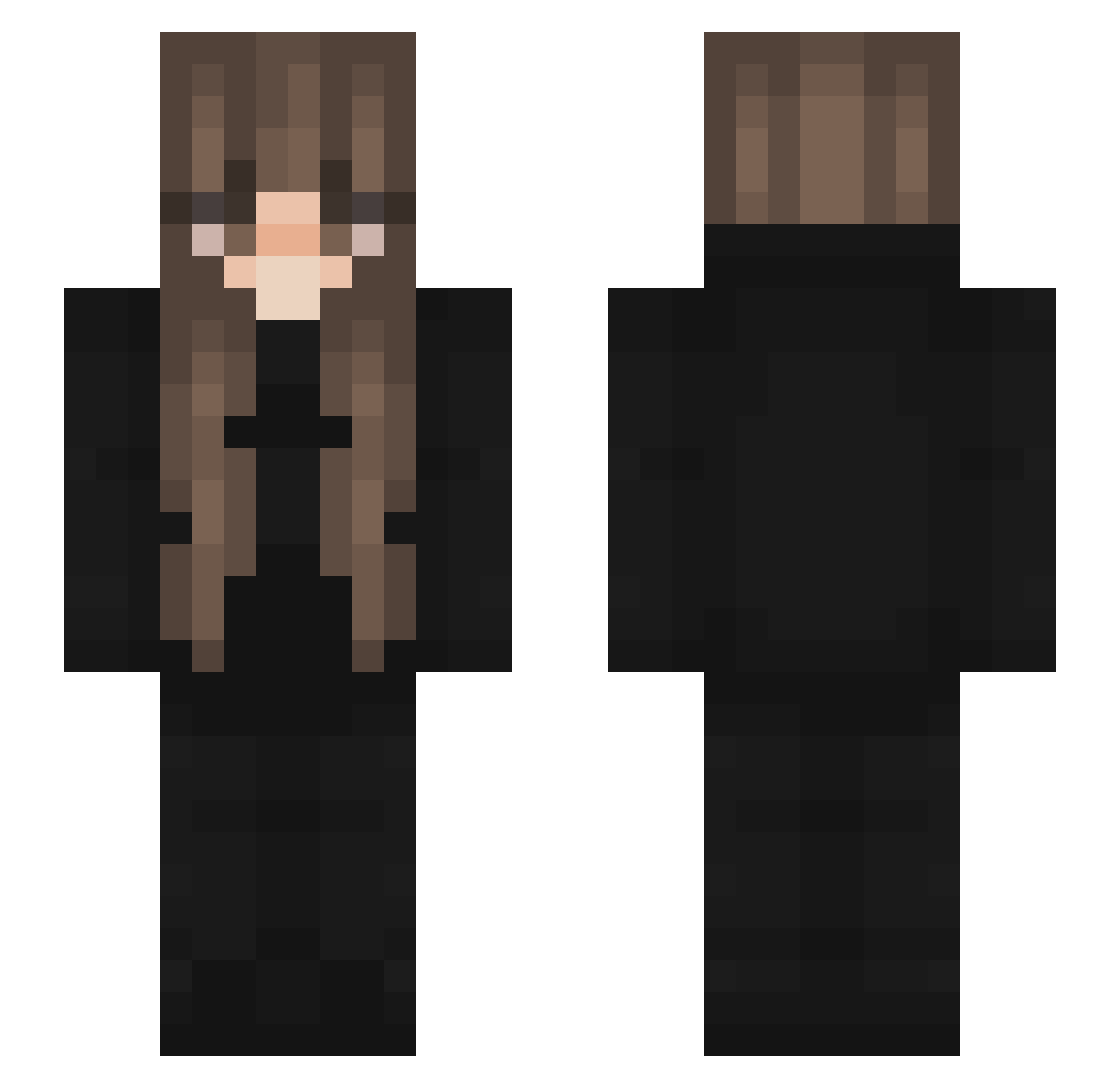 Chokeable Minecraft skin, front and back view