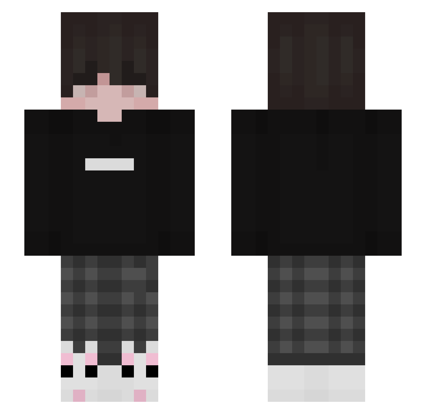 Shaugrith Minecraft skin, front and back view