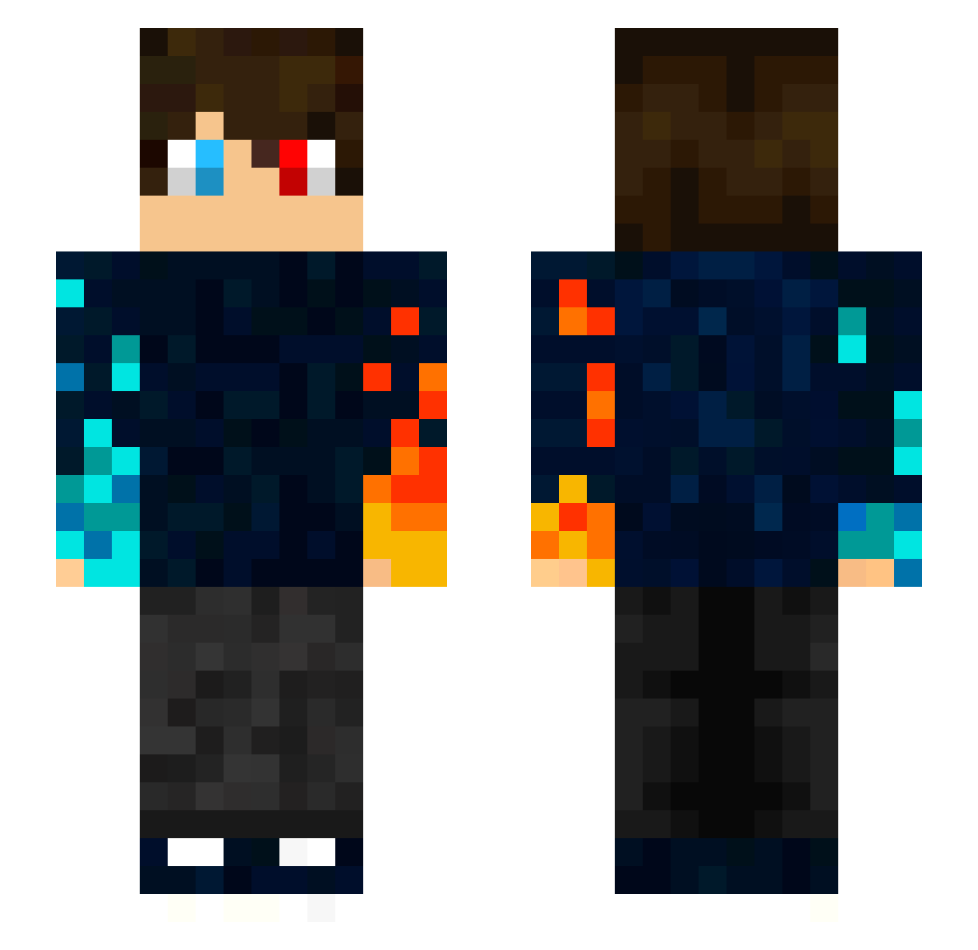 iSajid Minecraft skin, front and back view