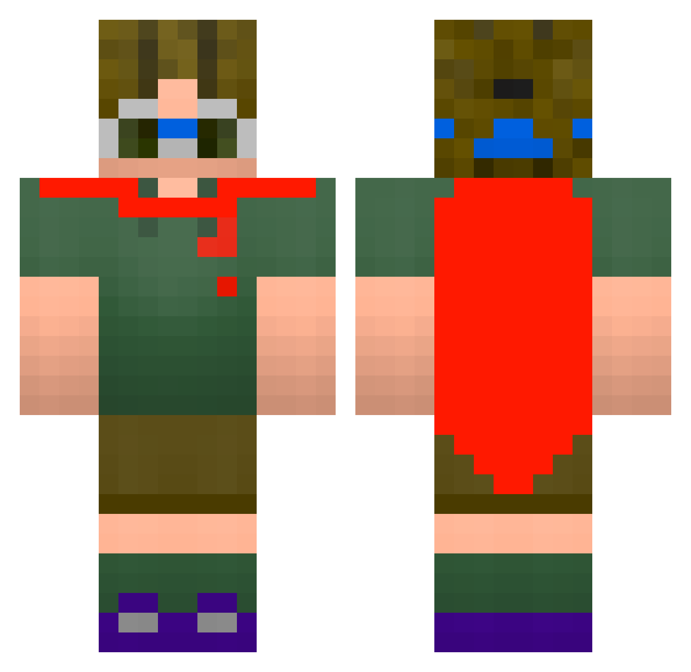 RaTaNaHh Minecraft skin, front and back view