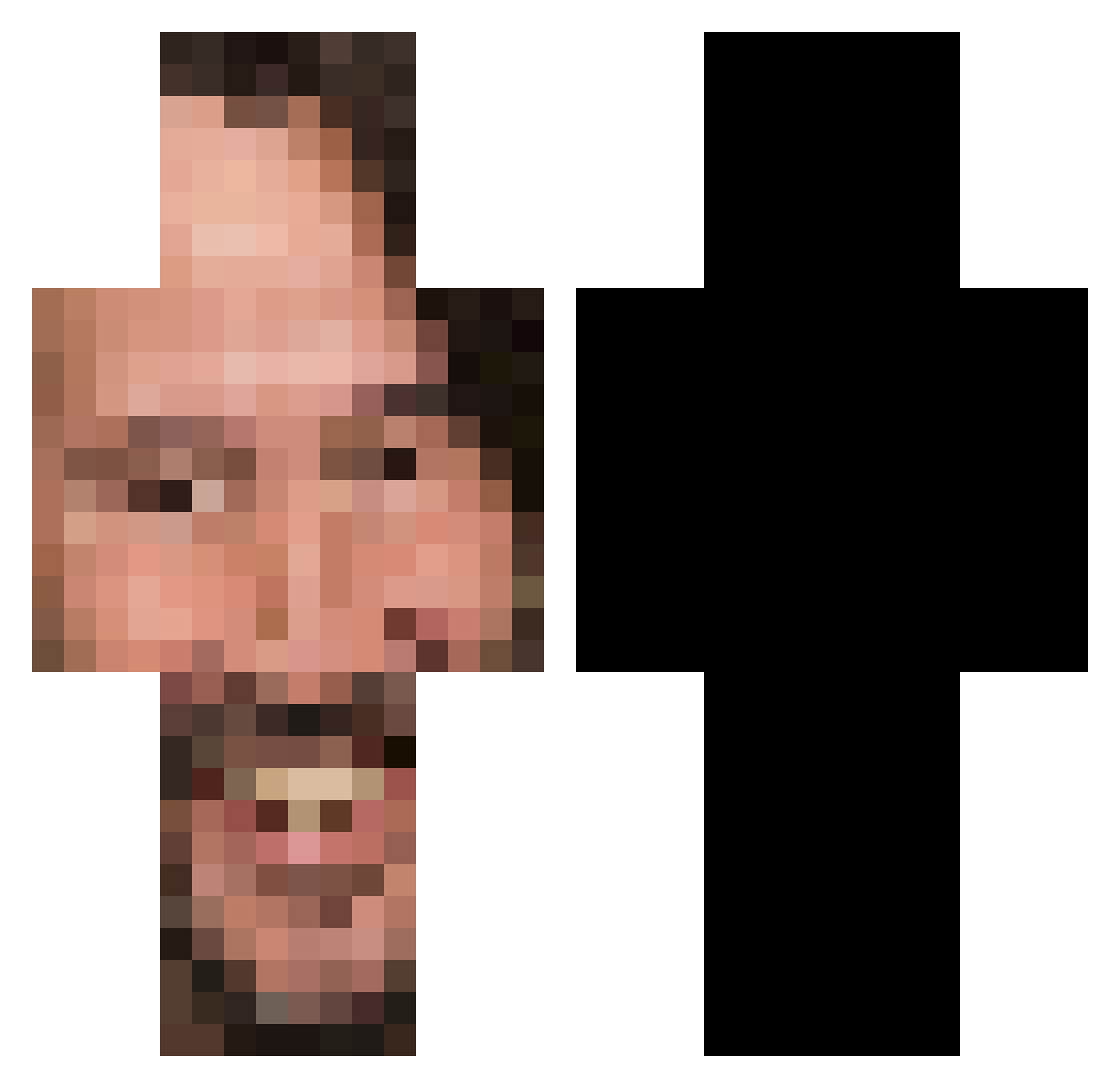 SovereignToast Minecraft skin, front and back view