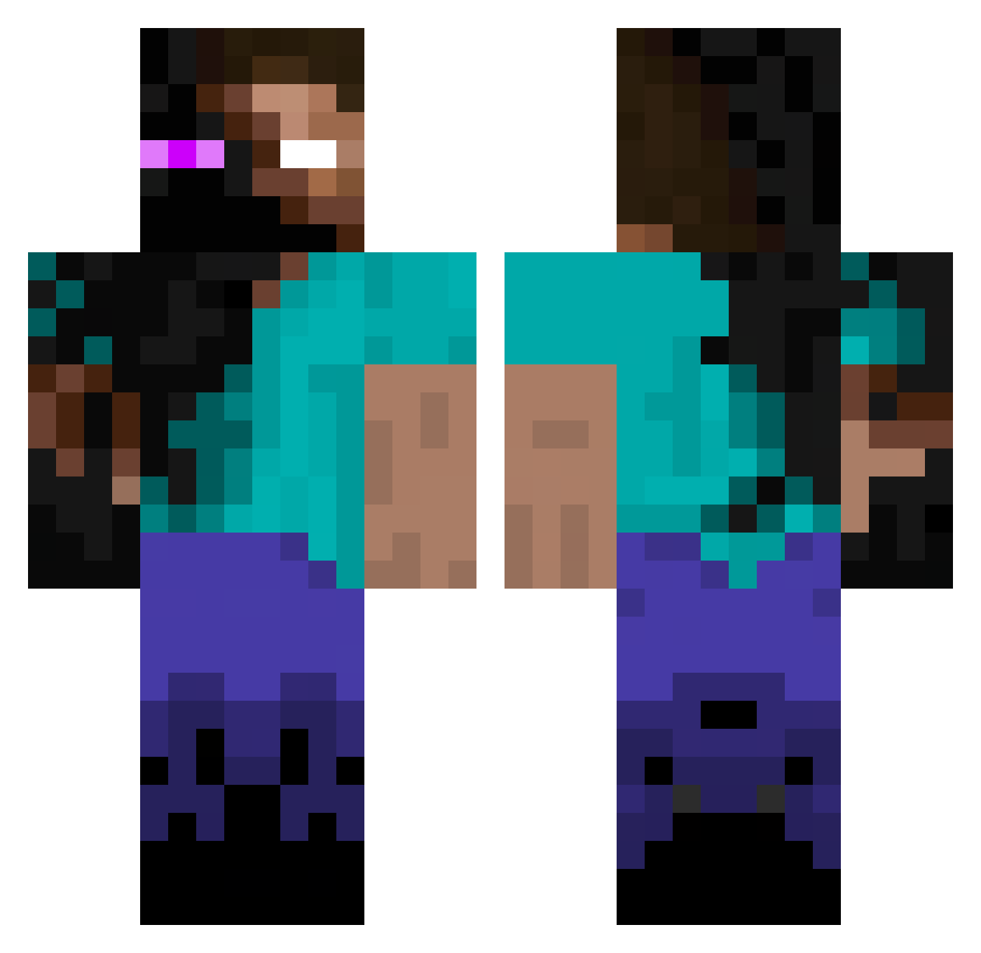 chillbrah Minecraft skin, front and back view