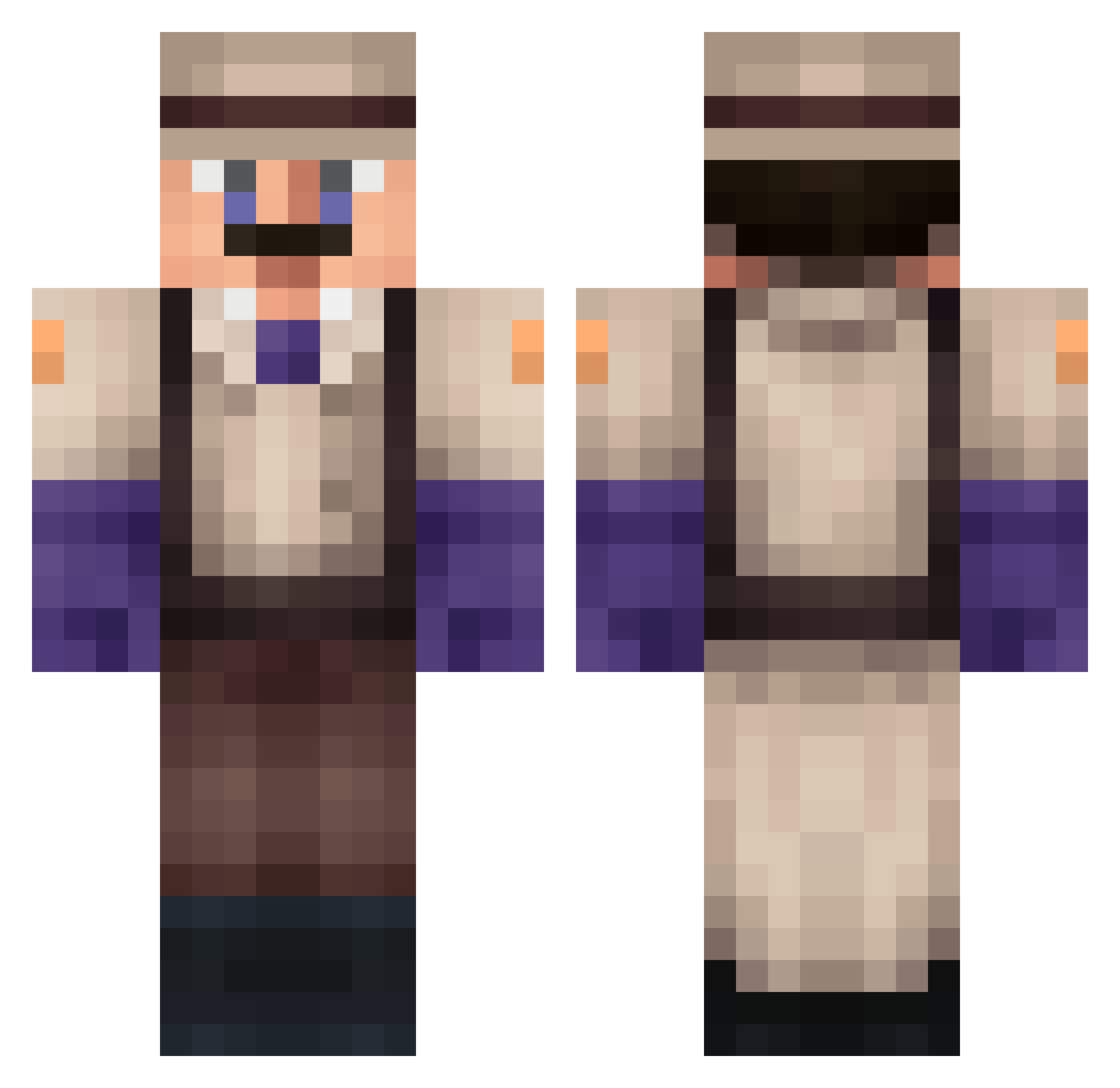 IronDude711 Minecraft skin, front and back view