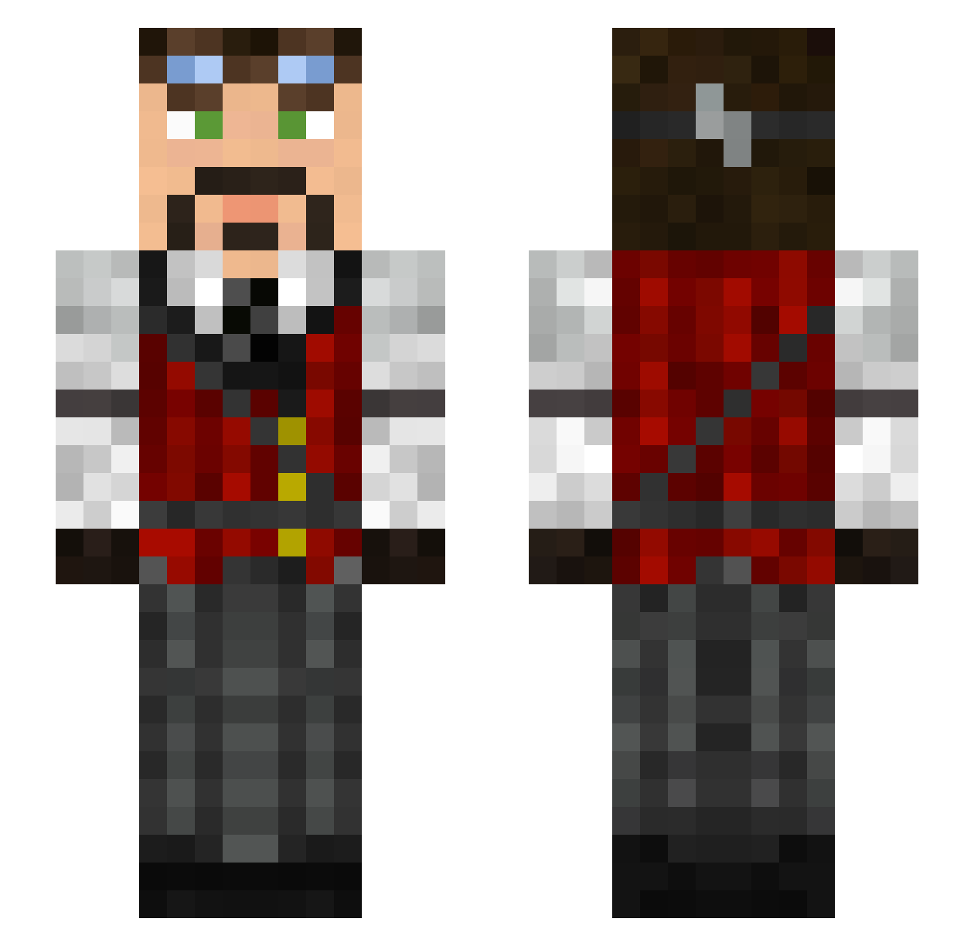 Volyd Minecraft skin, front and back view
