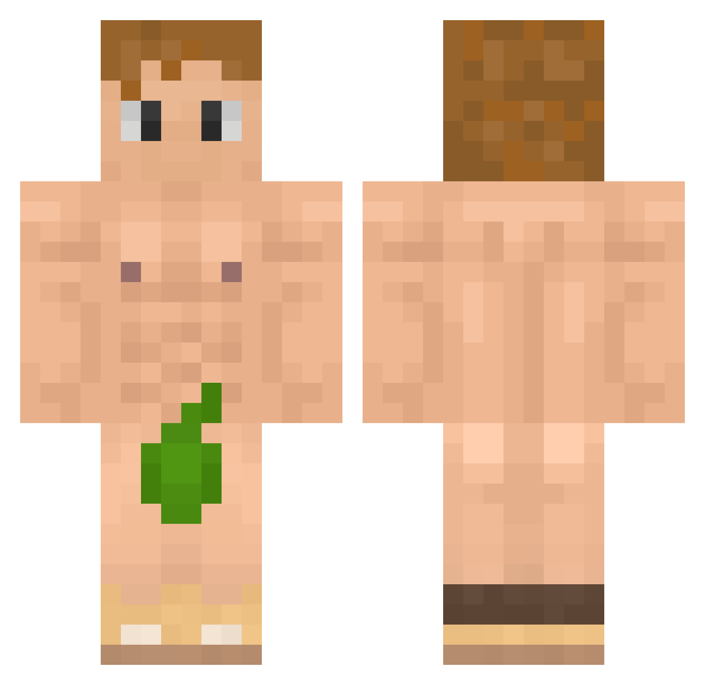 MugenFury Minecraft skin, front and back view