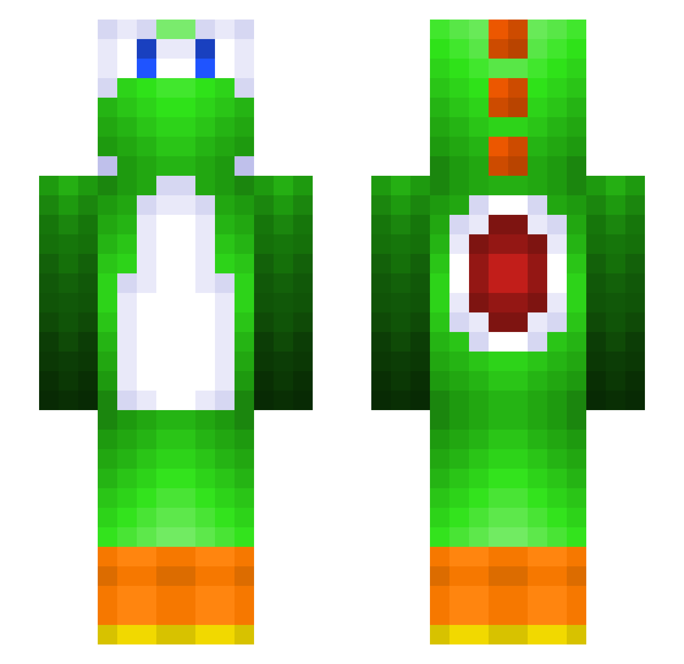 SharkX7 Minecraft skin, front and back view