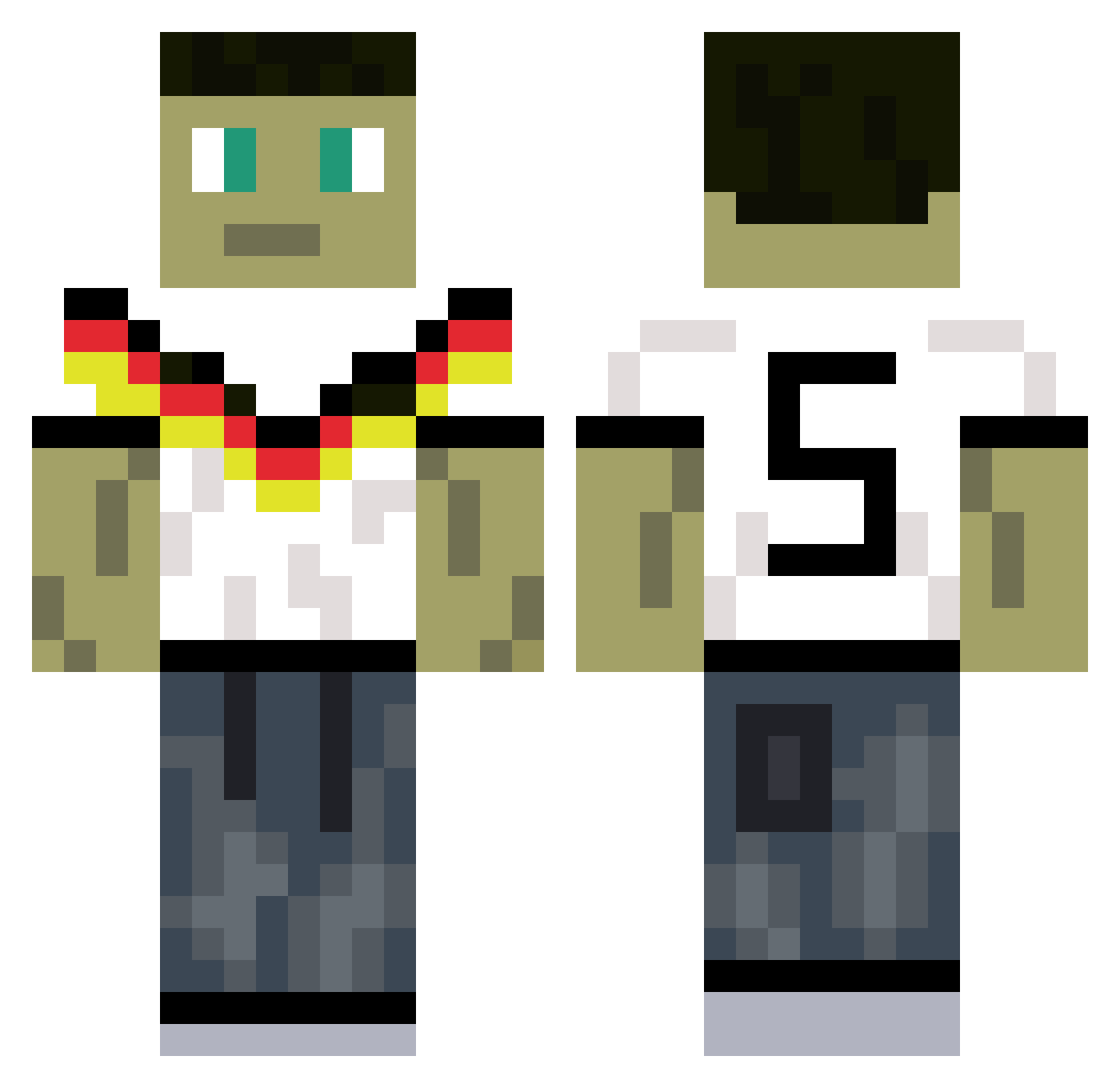 NeroGX18 Minecraft skin, front and back view