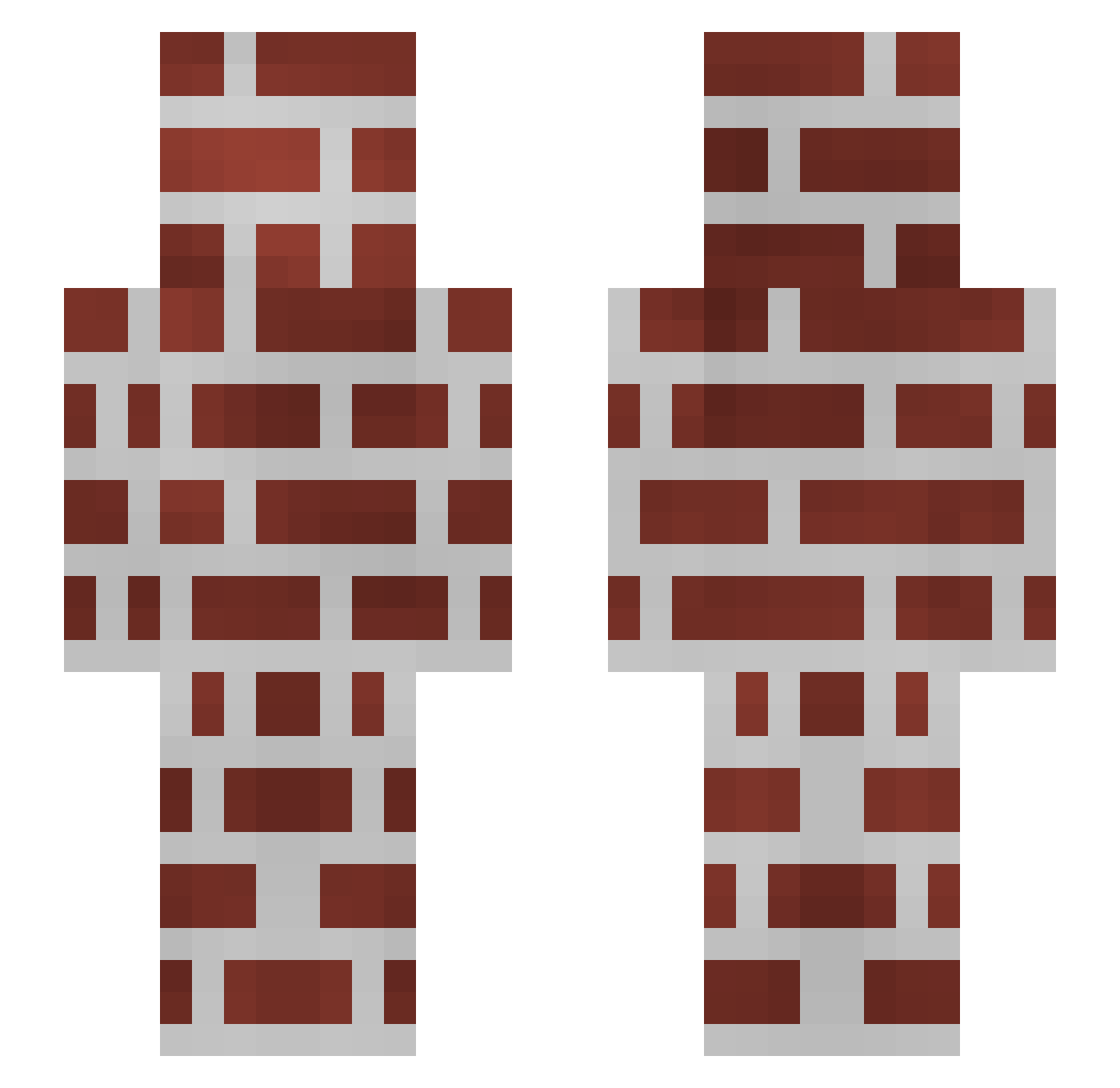 Enlarge Minecraft skin, front and back view
