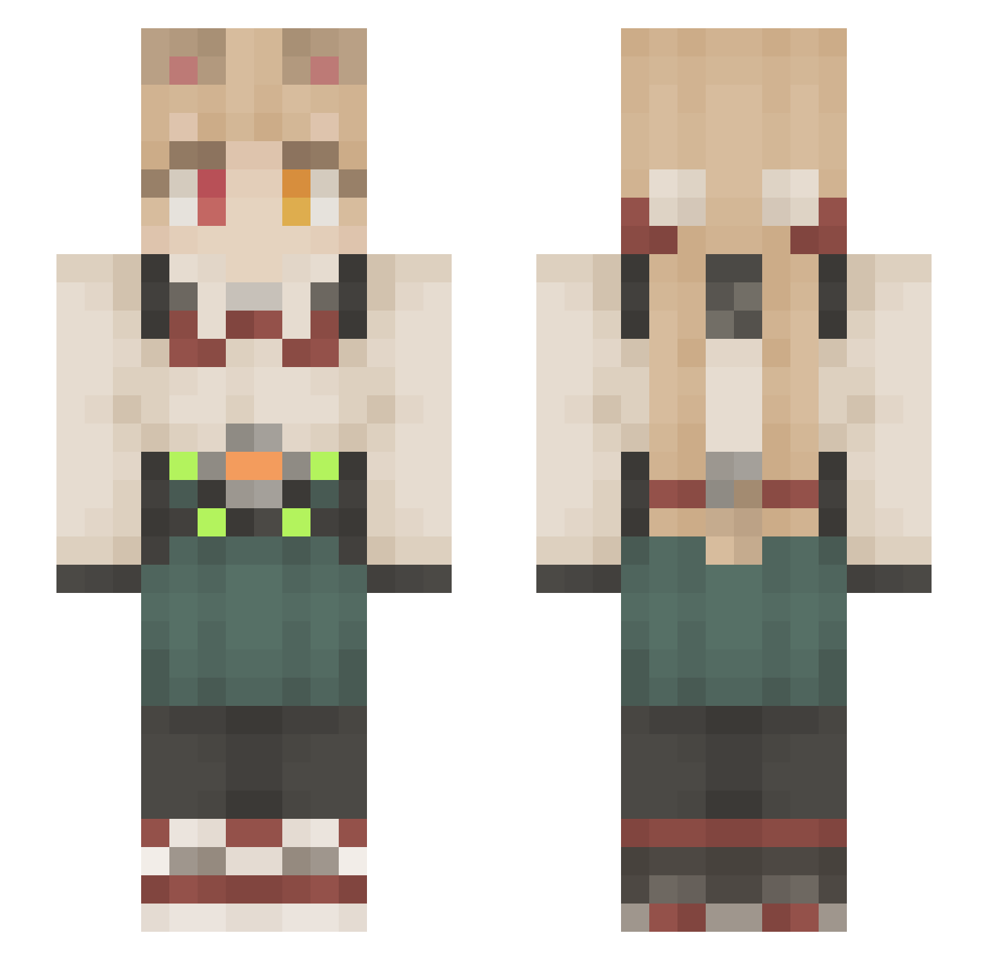 CyaNyara Minecraft skin, front and back view