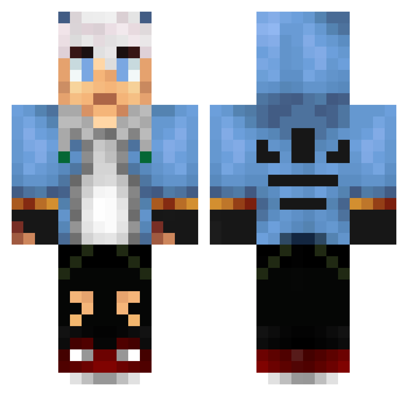 Tenshi_Husky Minecraft skin, front and back view