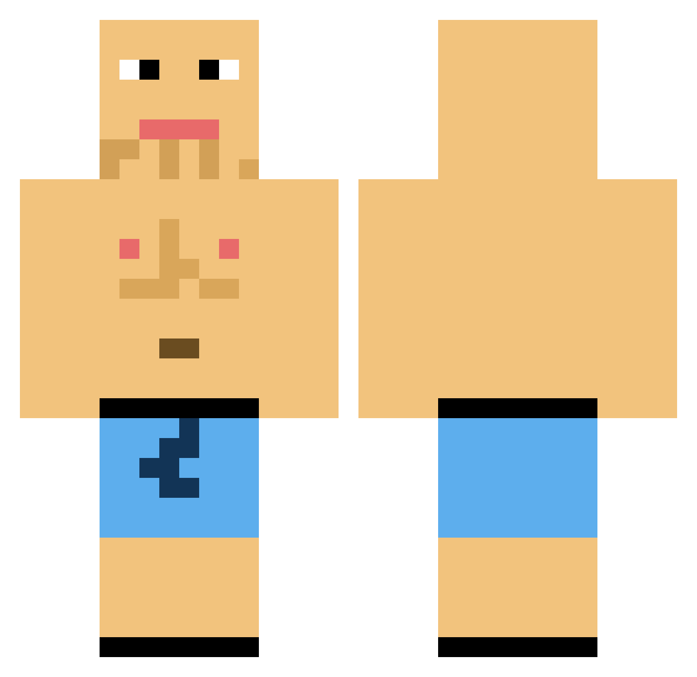 cited_nico Minecraft skin, front and back view