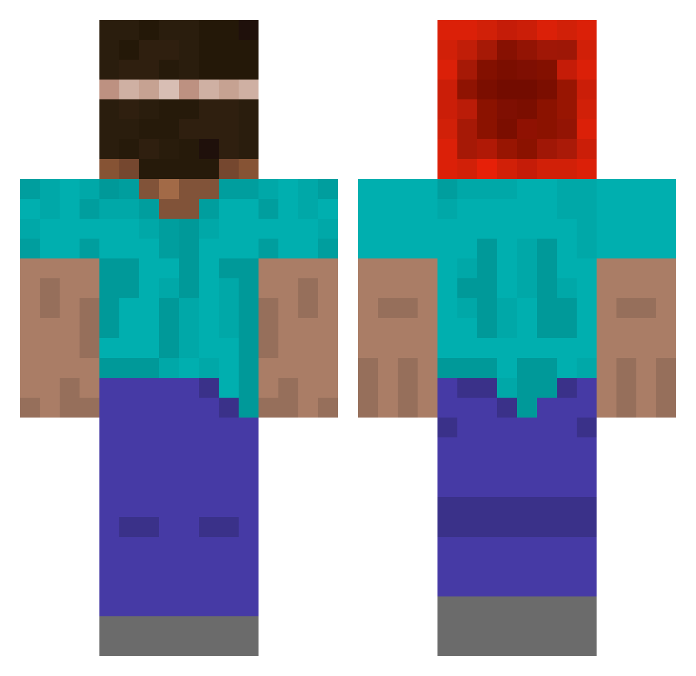 Cazador169 Minecraft skin, front and back view