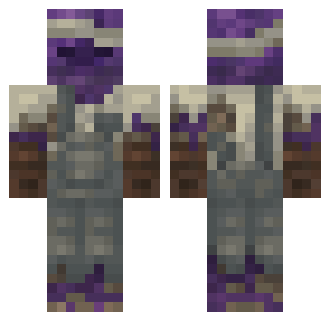 donaldian Minecraft skin, front and back view