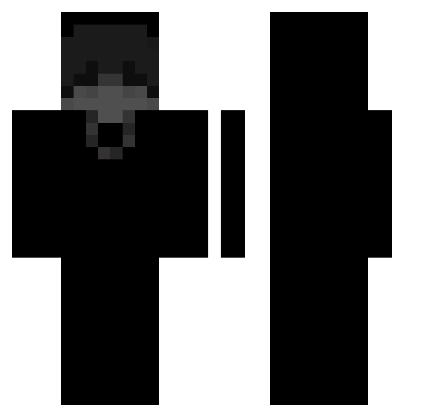Eliminatesouls Minecraft skin, front and back view
