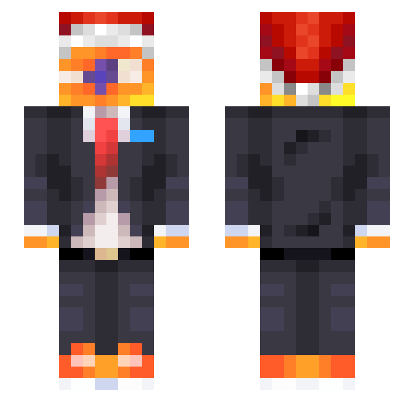 Xalose Minecraft skin, front and back view