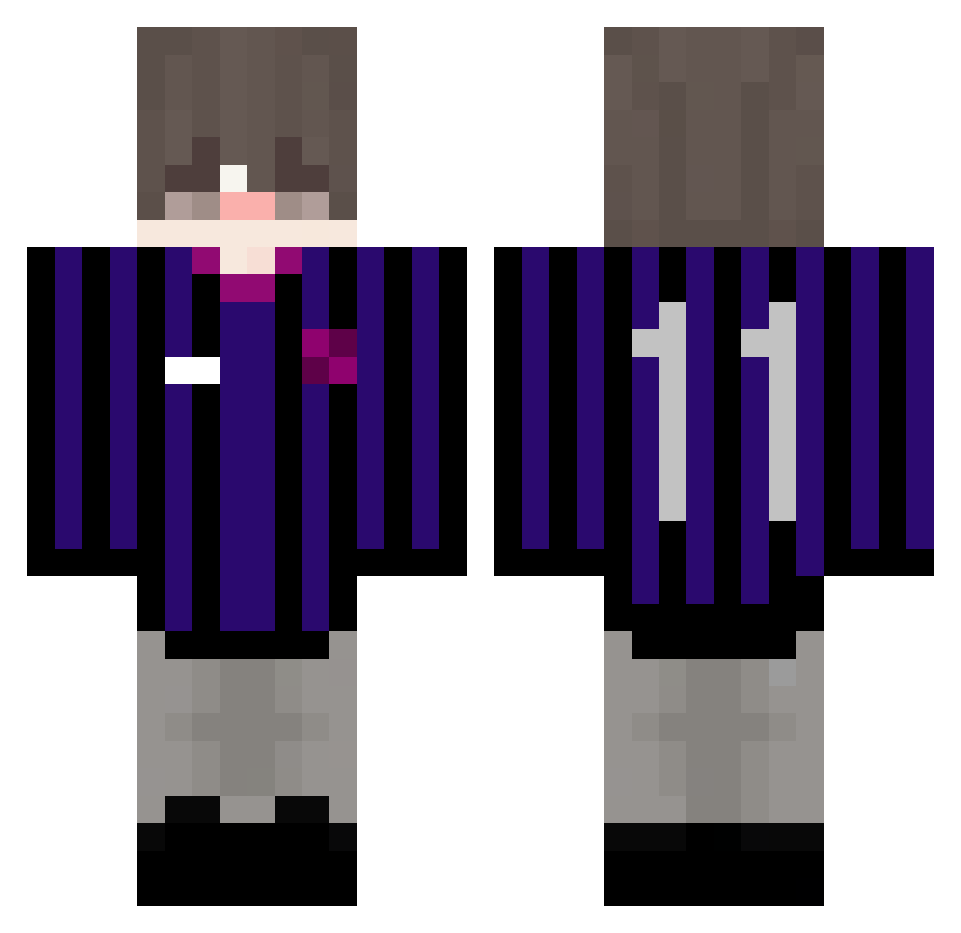 JoaoTsun4meBR Minecraft skin, front and back view