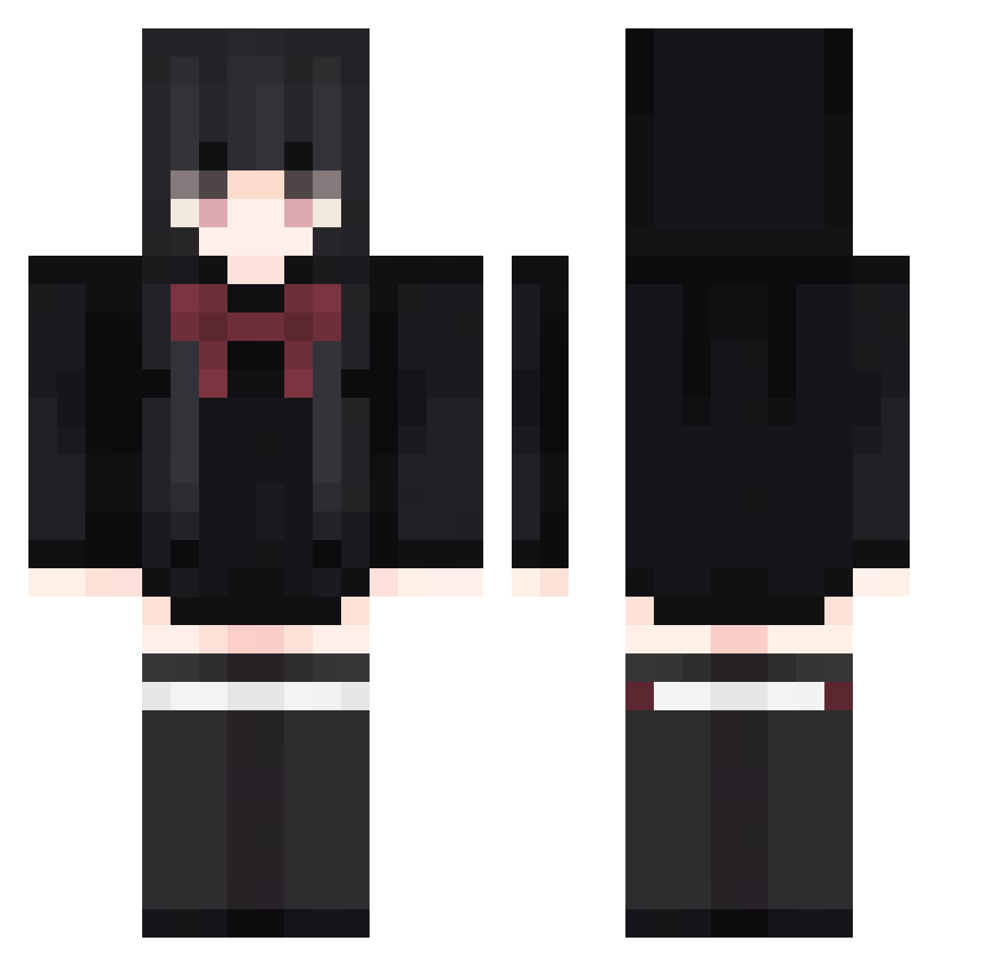 JUMPERZX2 Minecraft skin, front and back view